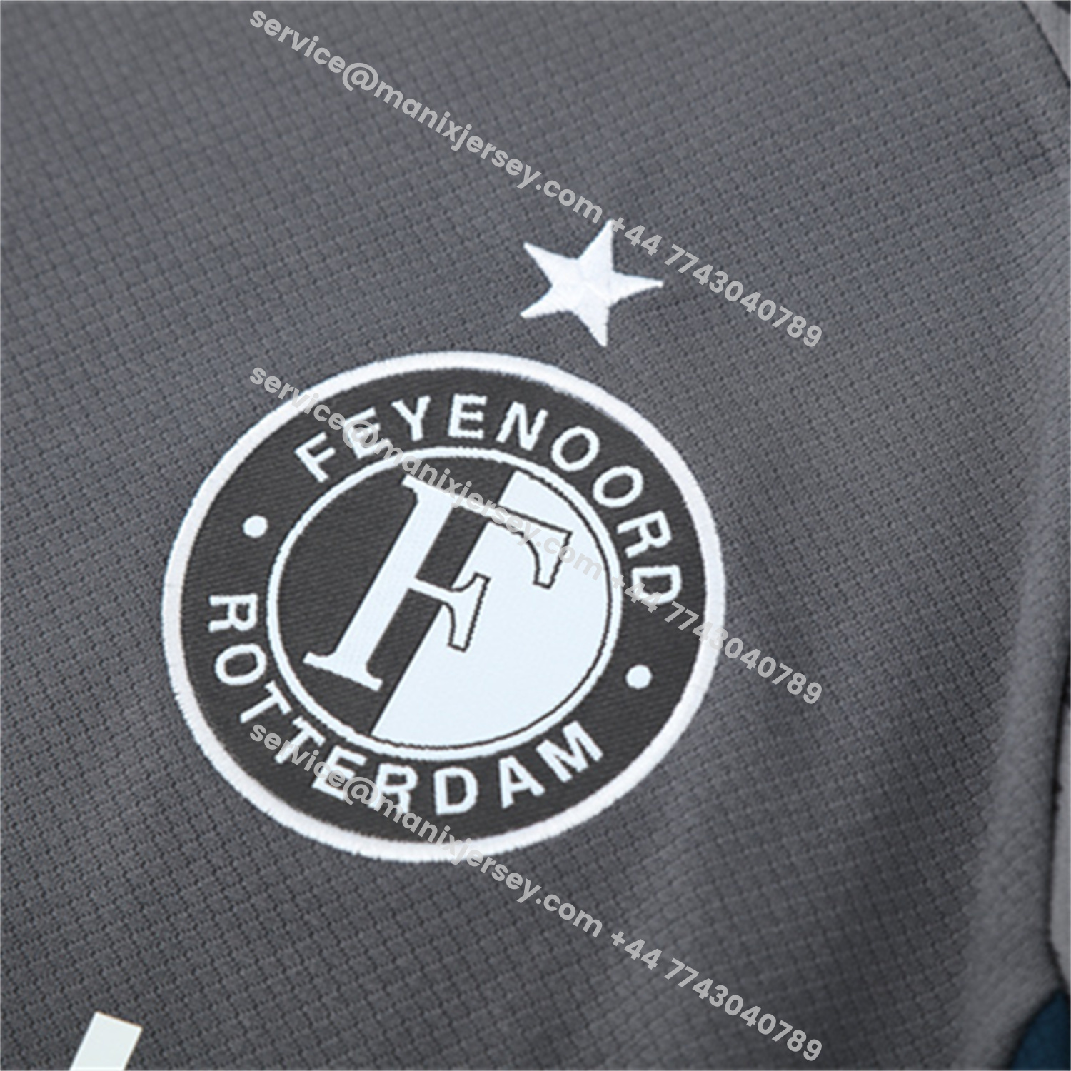 ManixJersey.com | Feyenoord 25-26 Short-Sleeve Training Set - Dark Gray Top & Dark Gray Shorts -Customize Name, Number and Patch | Worldwide Shipping