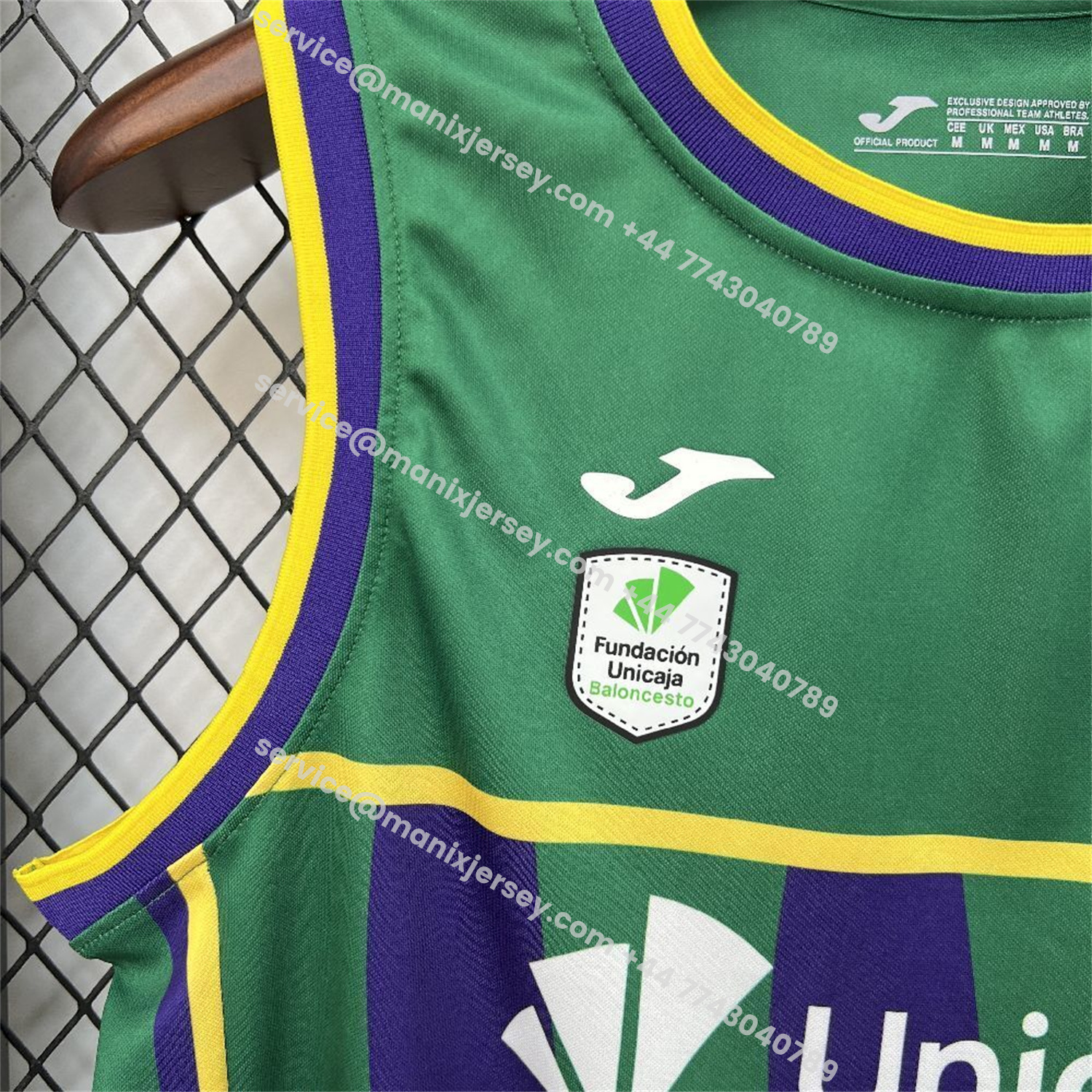 ManixJersey.com | Malaga 25-26 Green Basketball Training Vest - Fans Version -Customize Name, Number and Patch | Worldwide Shipping