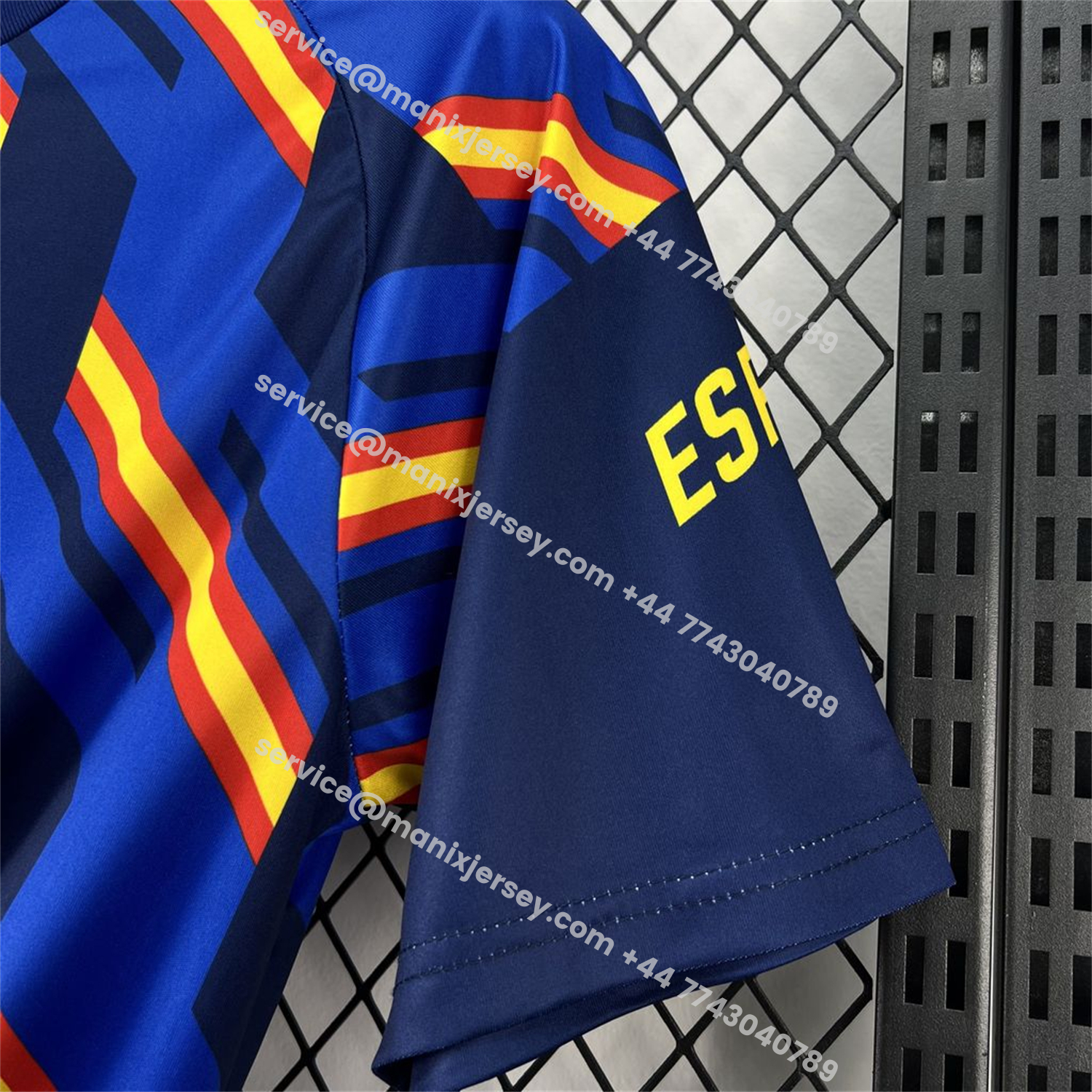 Spain 2026 Royal Blue And Yellow Stripes Pre-match Jersey - Fans Version:football jersey mysite: unitedjerseyfootball 邓江浪:football
