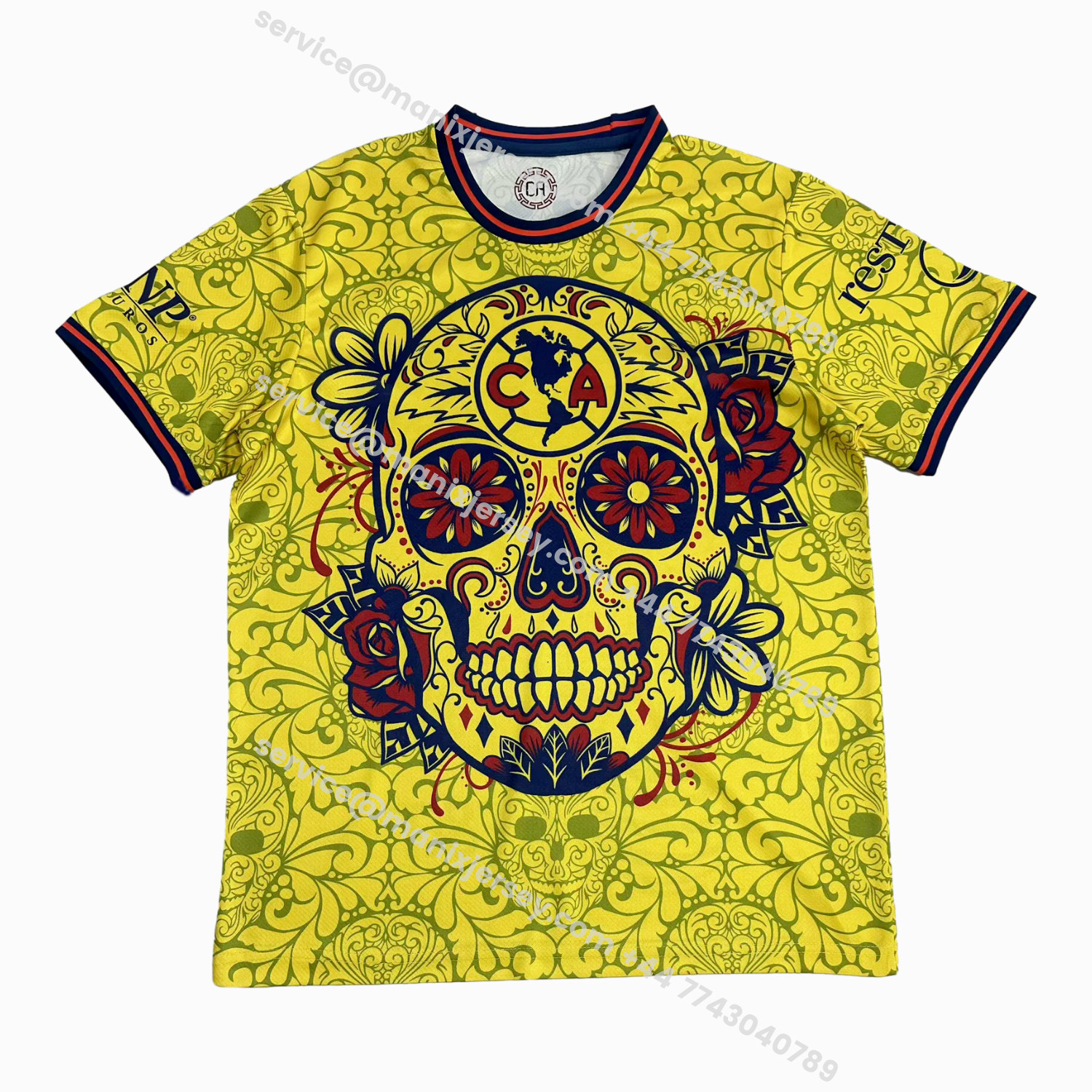 ManixJersey.com | Club América 25-26 Día de Muertos Yellow Jersey - Fans Version -Customize Name, Number and Patch | Worldwide Shipping