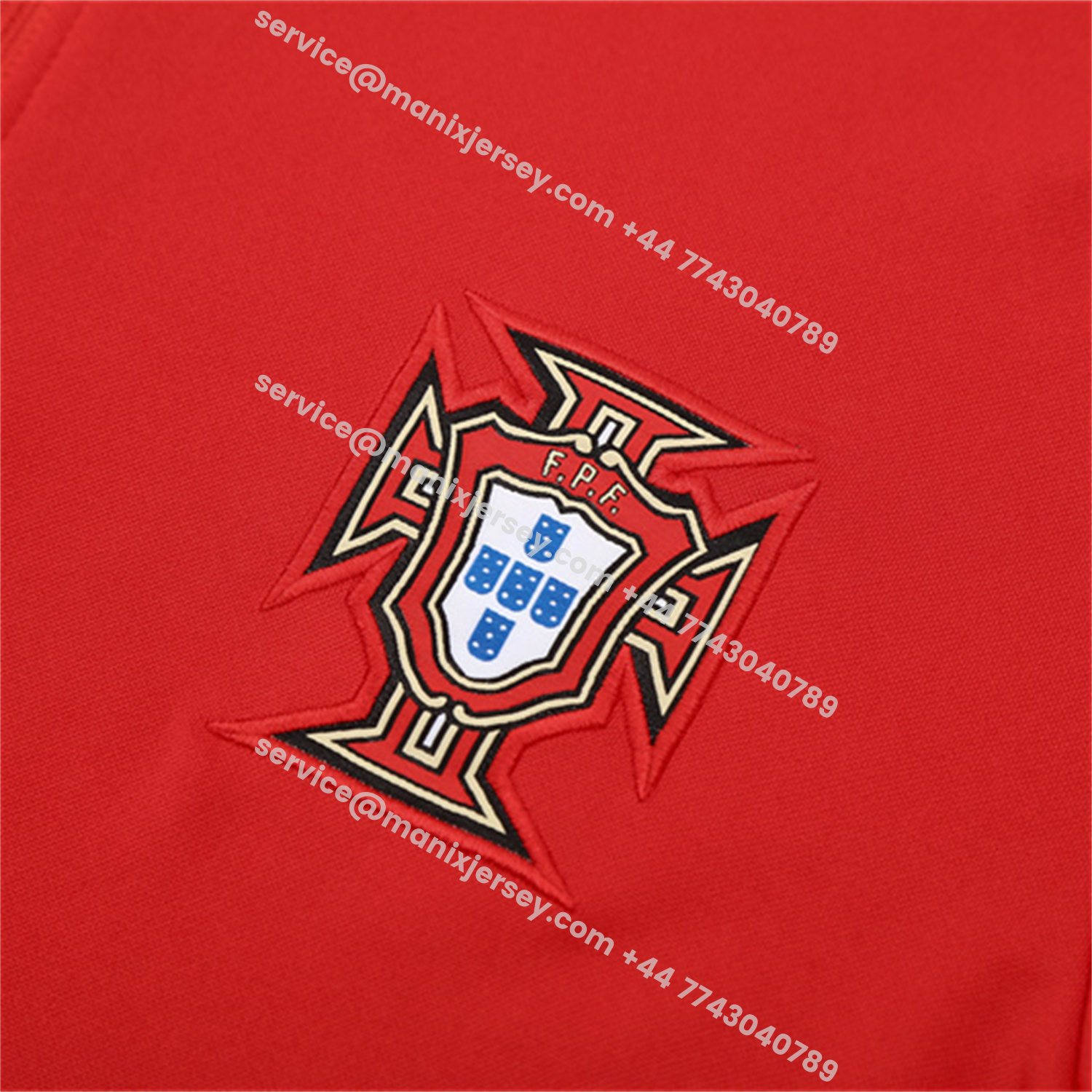 ManixJersey.com | Portugal 25-26 Long Sleeve Training Set - Red Top & Black Pants -Customize Name, Number and Patch | Worldwide Shipping