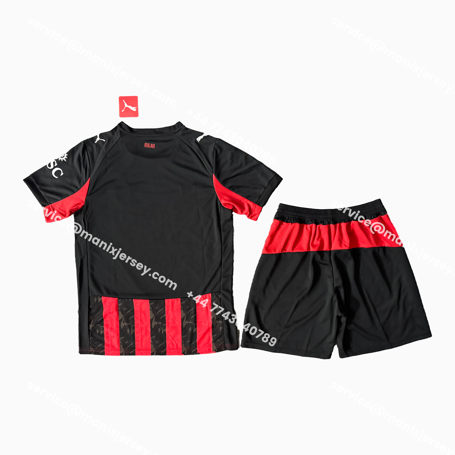 ManixJersey.com | AC Milan 25-26 Home Men's Adult Jersey Set - Fans Version -Customize Name, Number and Patch | Worldwide Shipping