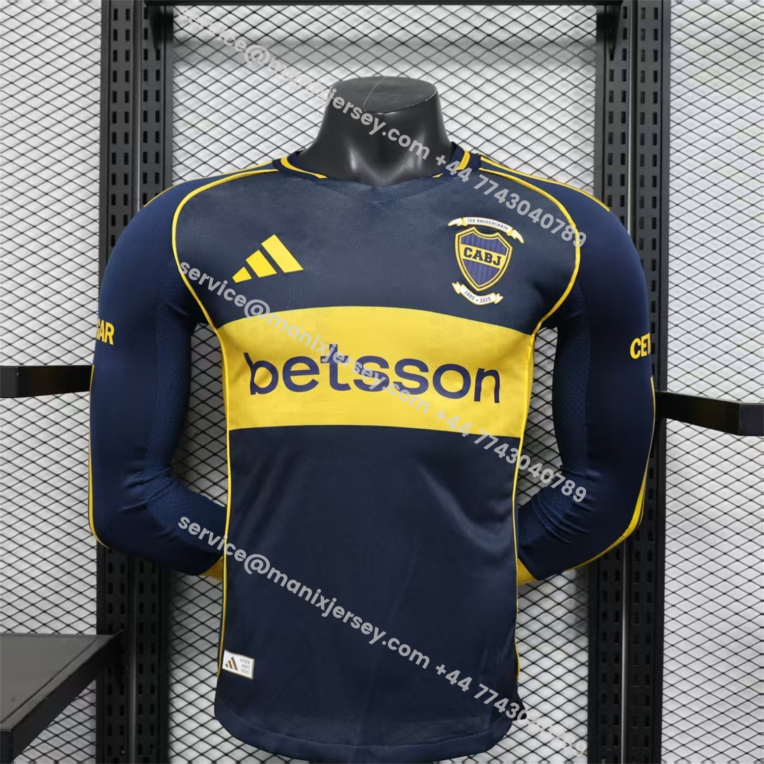 ManixJersey.com | Boca Juniors 25-26 Home Long Sleeves Jersey - Player Version -Customize Name, Number and Patch | Worldwide Shipping