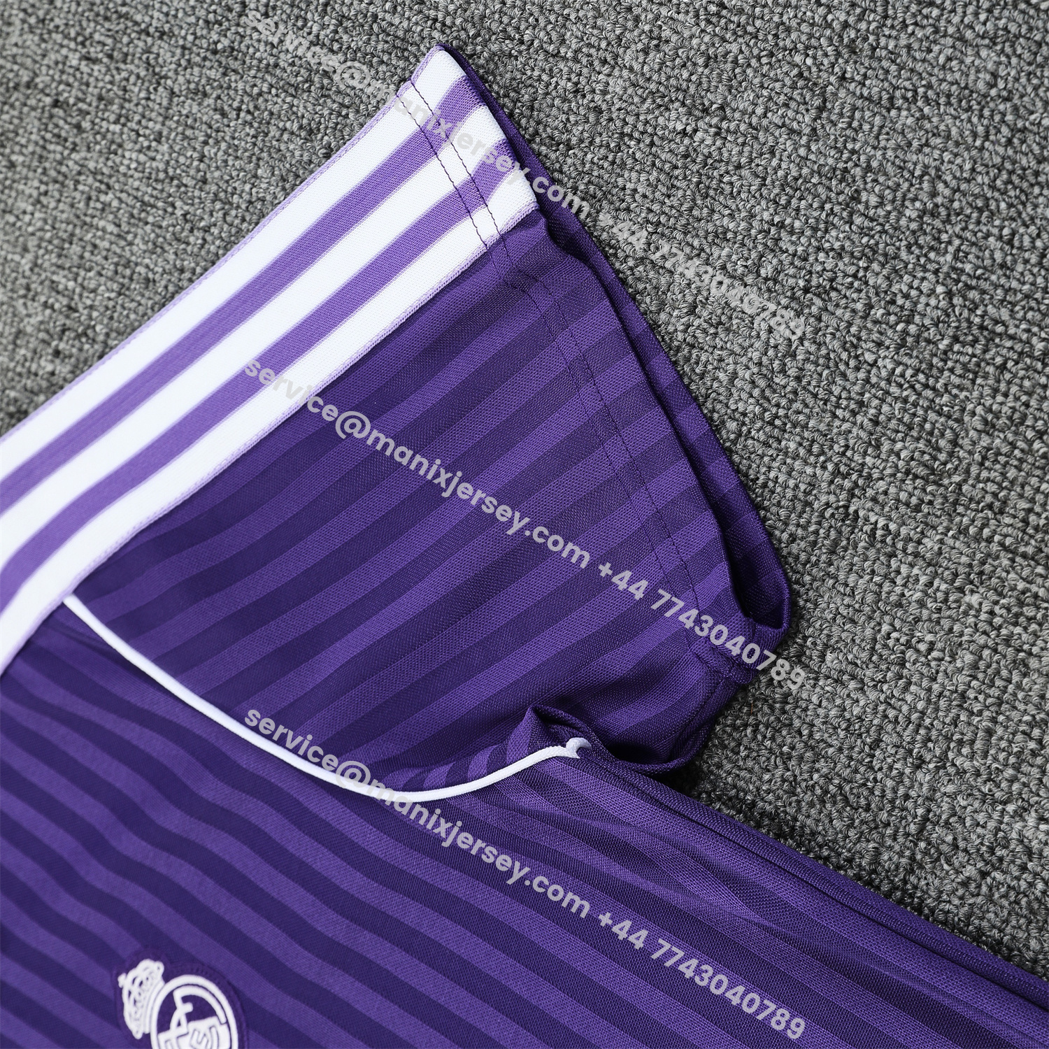 ManixJersey.com | Real Madrid 25-26 Short-Sleeve Training Set - Pure Purple Top & Purple Shorts -Customize Name, Number and Patch | Worldwide Shipping
