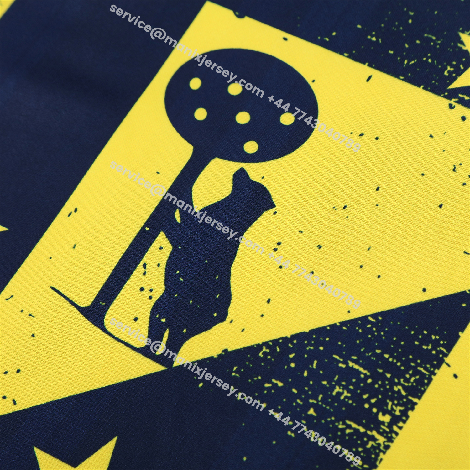 ManixJersey.com | Atletico Madrid Short-Sleeve Training Set - Blue Yellow Top & Blue Shorts -Customize Name, Number and Patch | Worldwide Shipping