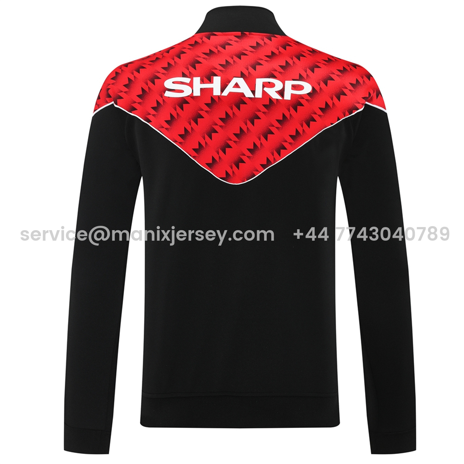 ManixJersey.com | Manchester United 25-26 Bring Back 1991 Jacket Training Tracksuit - Black and Red -Customize Name, Number and Patch | Worldwide Shipping
