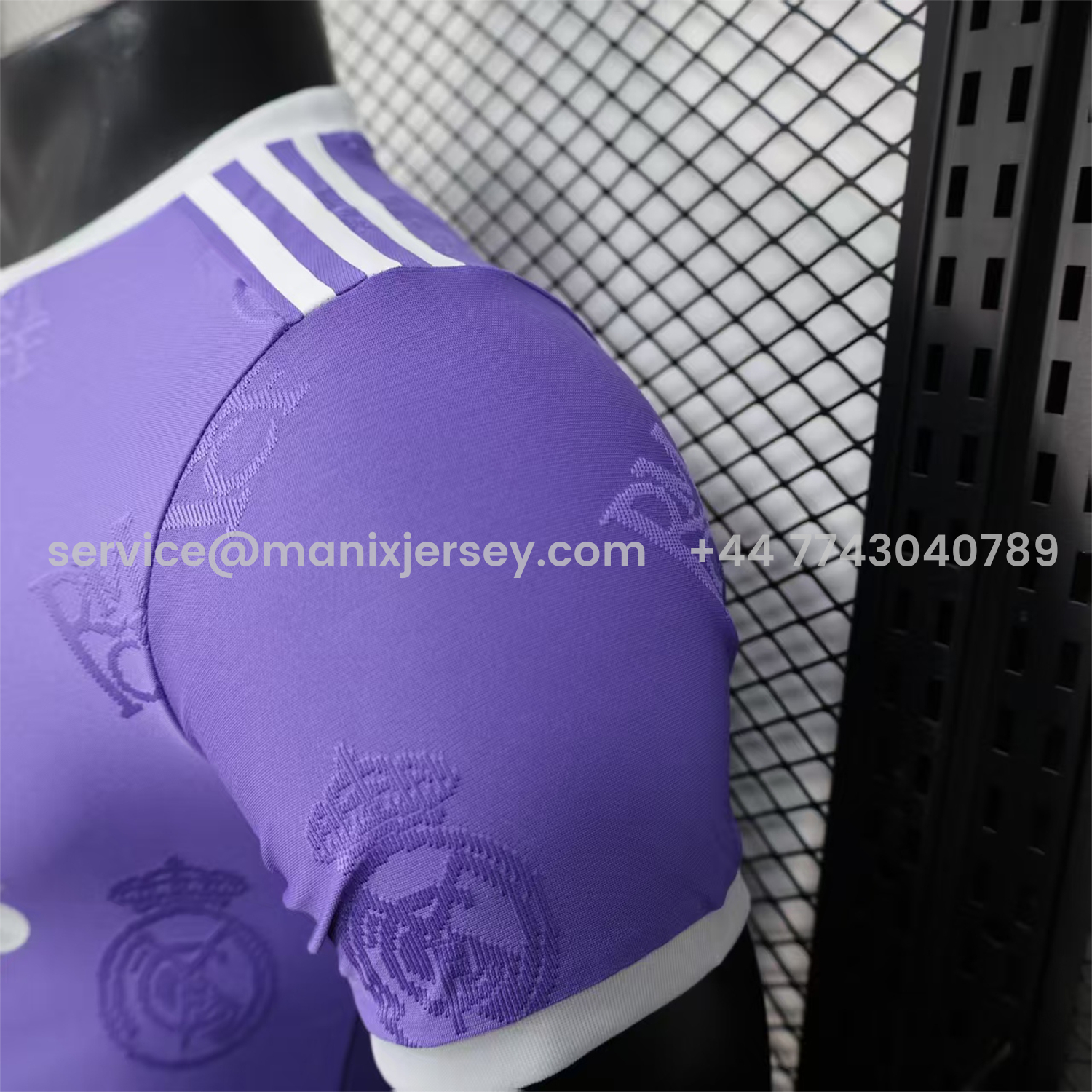 ManixJersey.com | Real Madrid 25-26 Purple Team Logo Jacquard Special Jersey - Player Version -Customize Name, Number and Patch | Worldwide Shipping