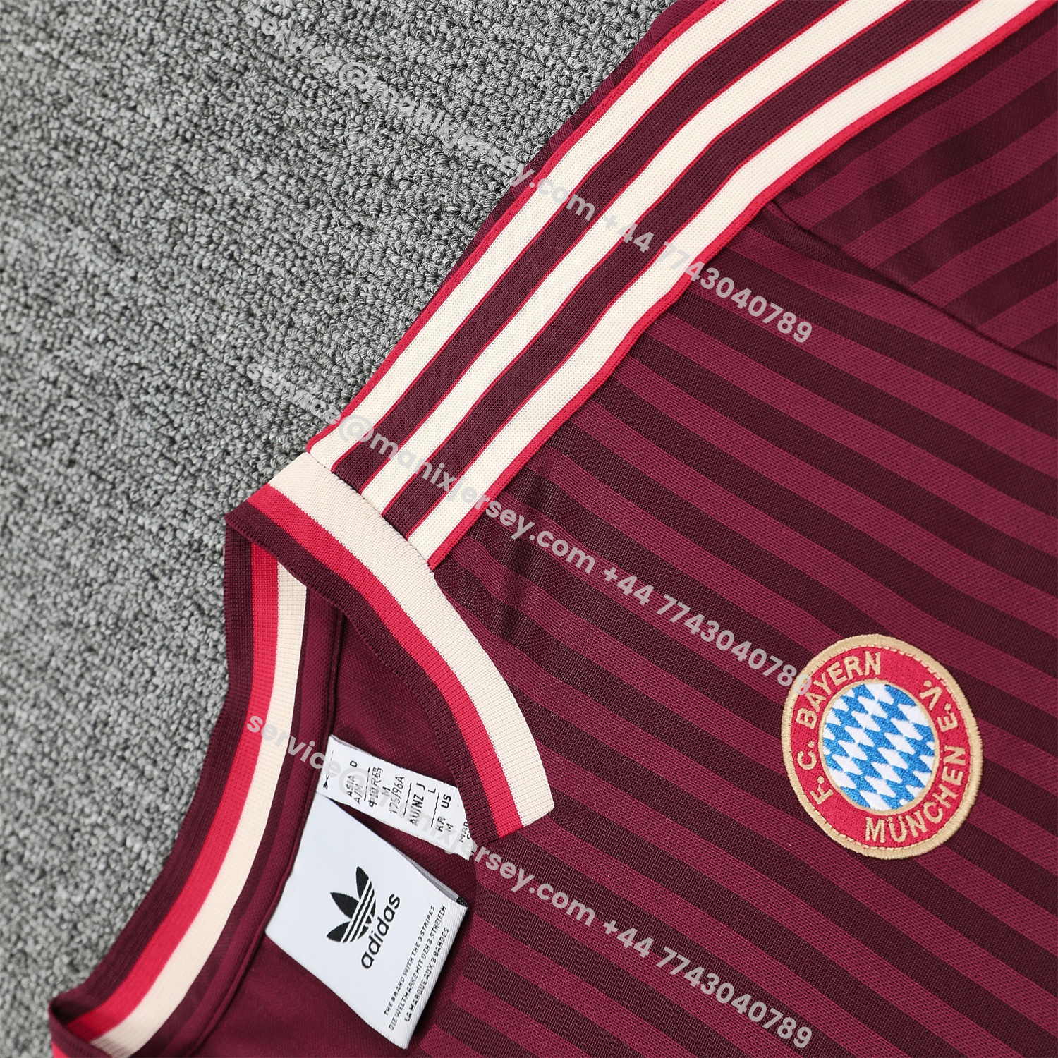 ManixJersey.com | Bayern Munich 25-26 Short-Sleeve Training Set - Wine Red Lines Top & Wine Red Lines Shorts -Customize Name, Number and Patch | Worldwide Shipping