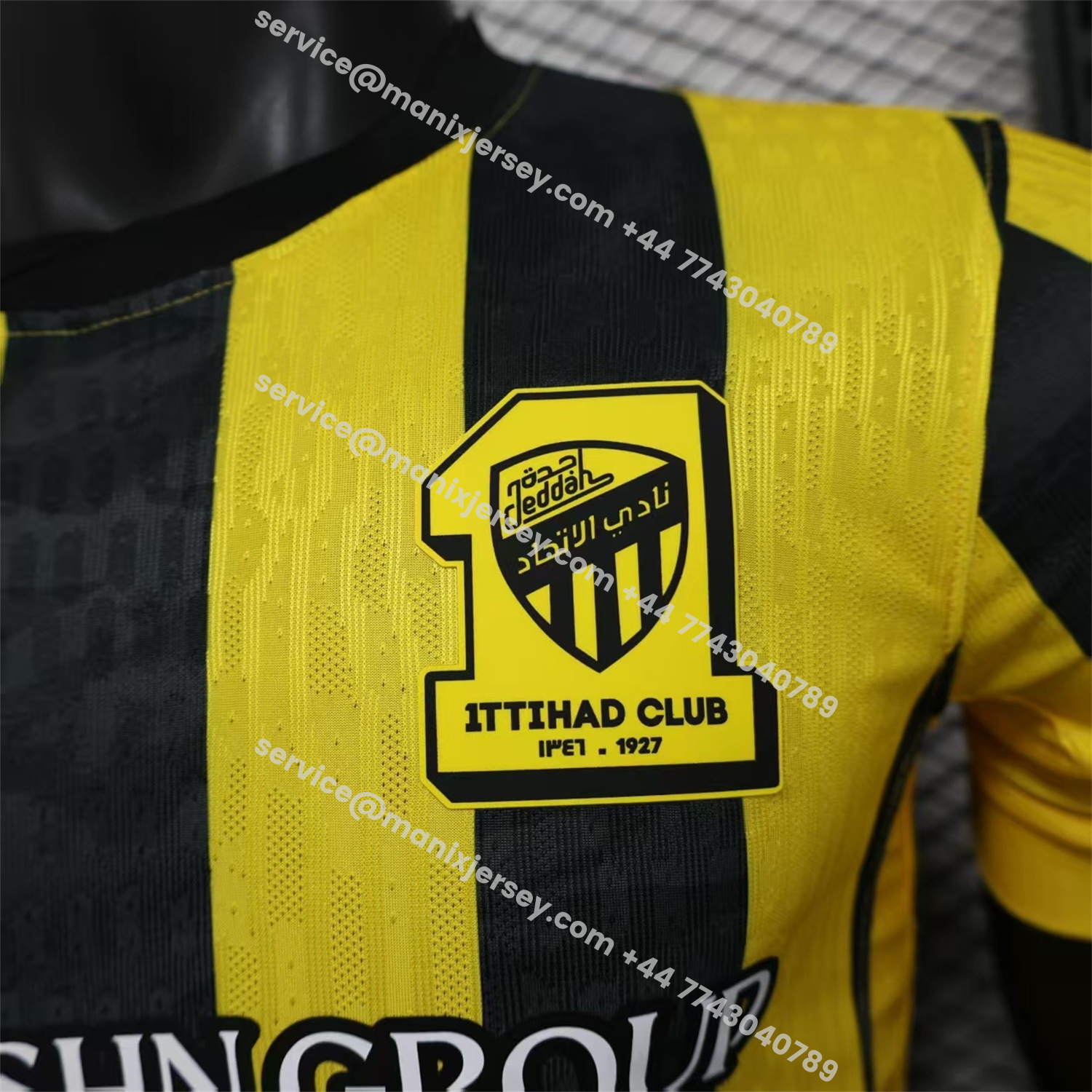 ManixJersey.com | Al Ittihad Jeddah United 25-26 Home Yellow New Sponsors Jersey - Player Version -Customize Name, Number and Patch | Worldwide Shipping