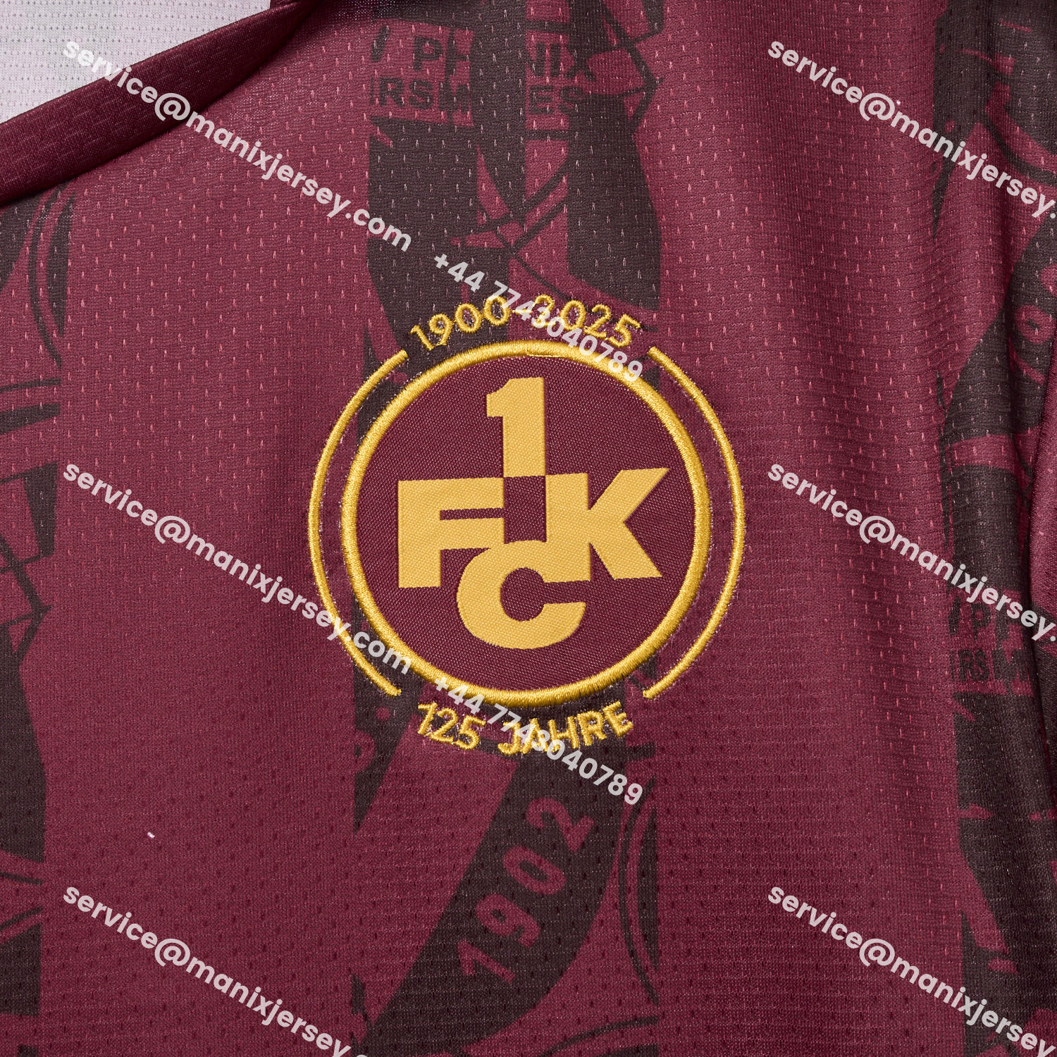 ManixJersey.com | Kaiserslautern 25-26 125-Year Anniversary Jersey - Fans Version -Customize Name, Number and Patch | Worldwide Shipping