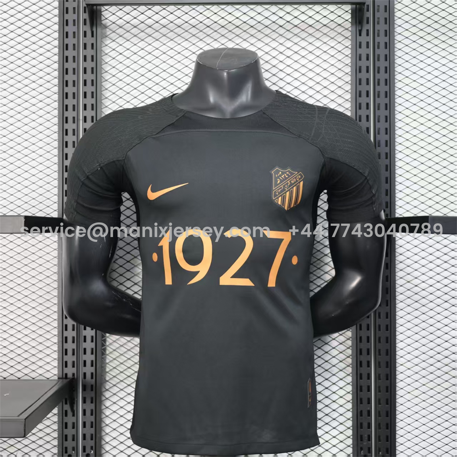 ManixJersey.com | Al Ittihad Jeddah United 25-26 Golden 1927 Anniversary Black Jersey - Player Version -Customize Name, Number and Patch | Worldwide Shipping