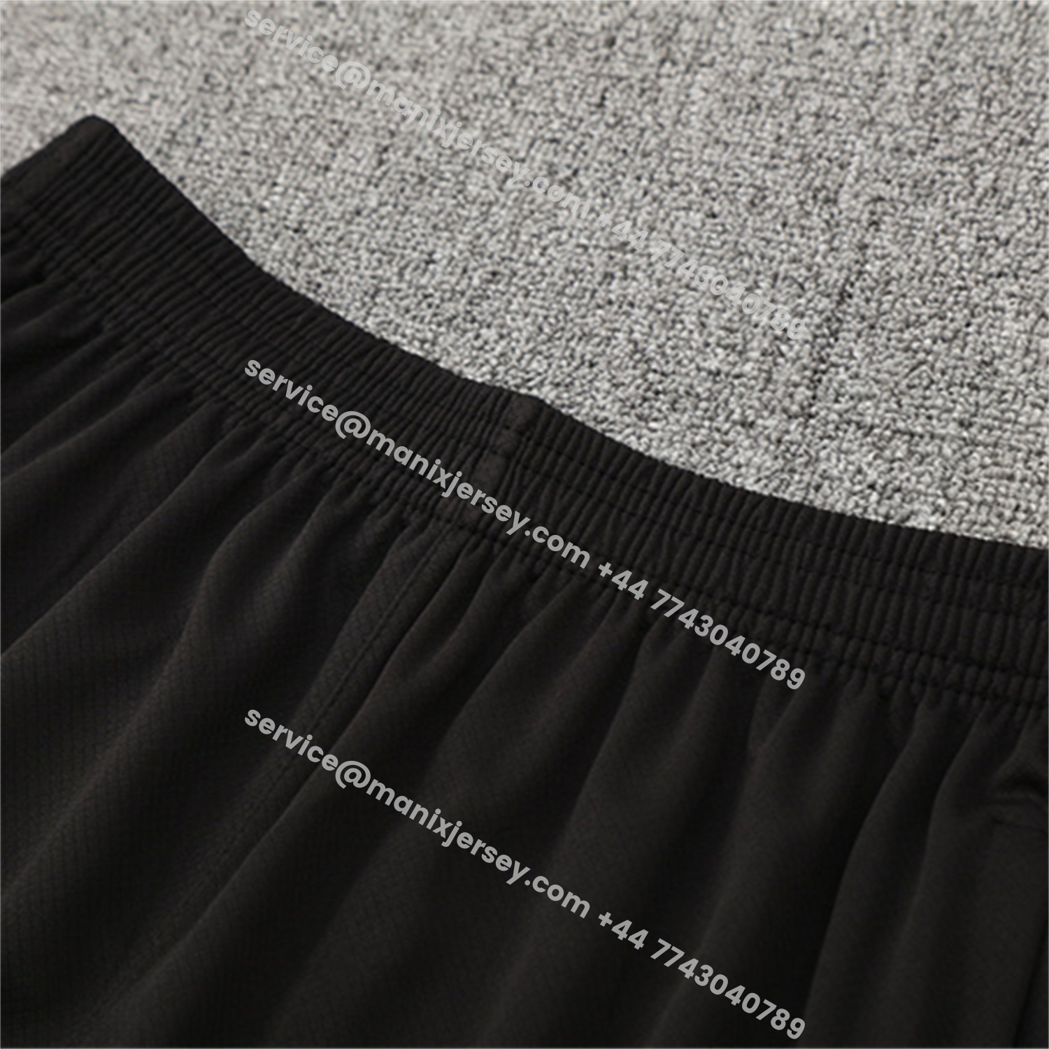 ManixJersey.com | Paris Saint-Germain PSG 25-26 Short-Sleeve Training Set - White Edge Black Top & Black Shorts -Customize Name, Number and Patch | Worldwide Shipping