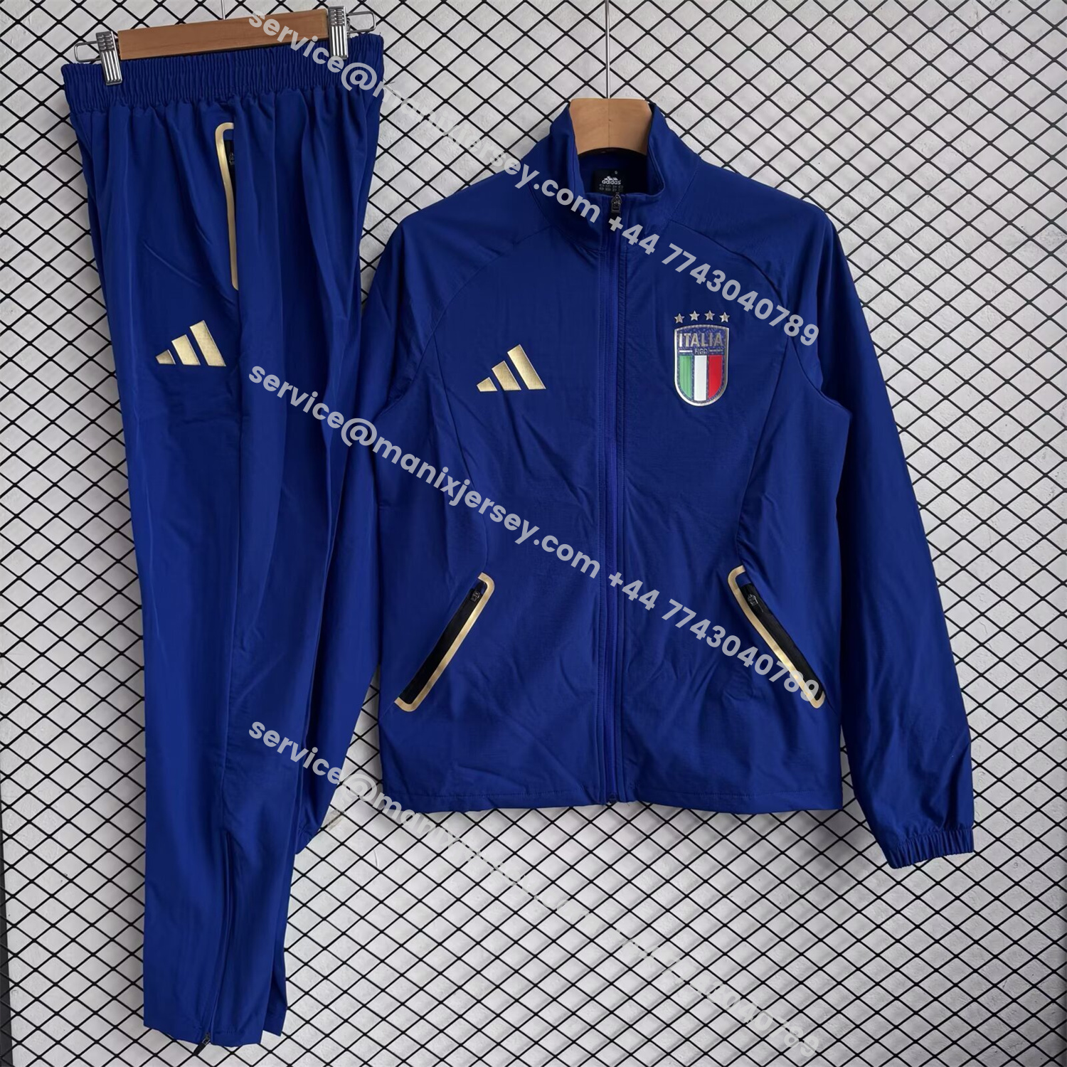ManixJersey.com | Italy 2026 Windbreaker Training Set - Dark Blue Top and Pants -Customize Name, Number and Patch | Worldwide Shipping