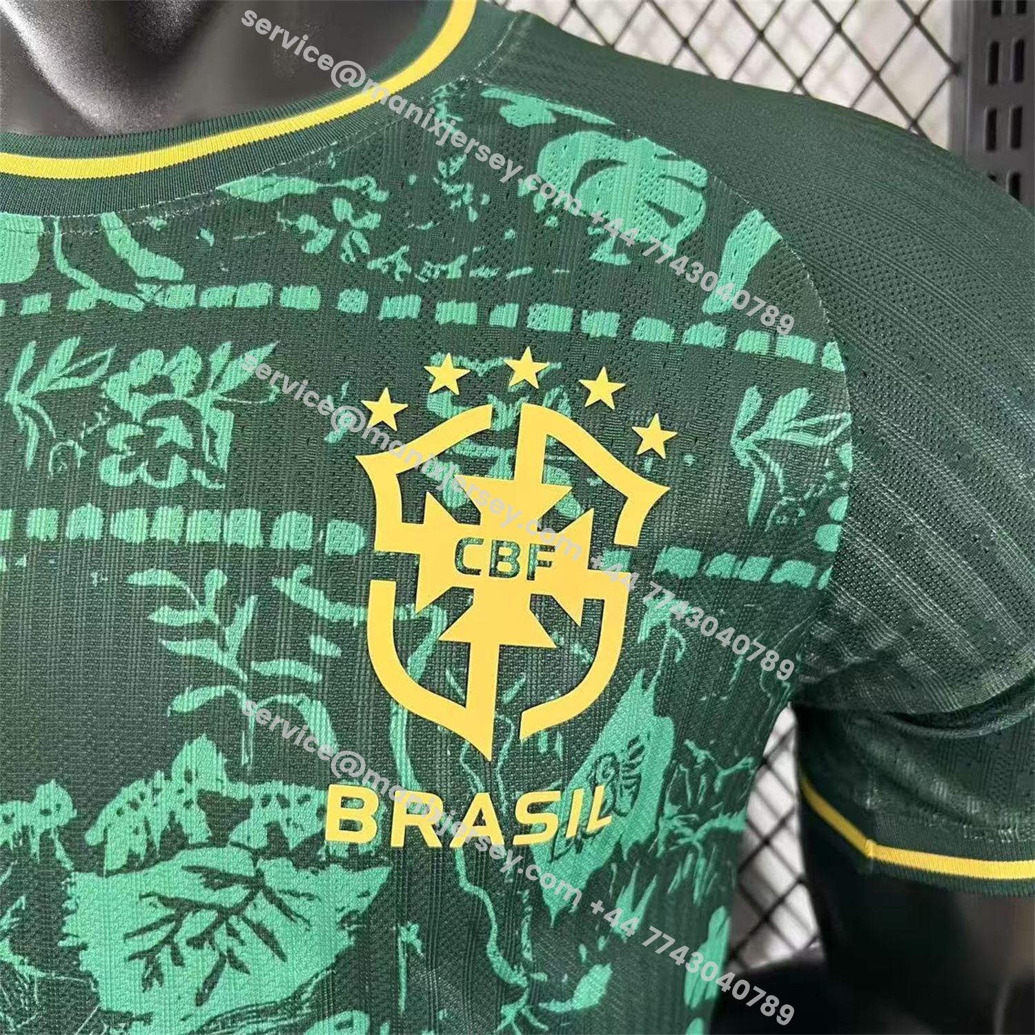 ManixJersey.com | Brazil 25-26 Green Leaves Jersey - Player Version -Customize Name, Number and Patch | Worldwide Shipping
