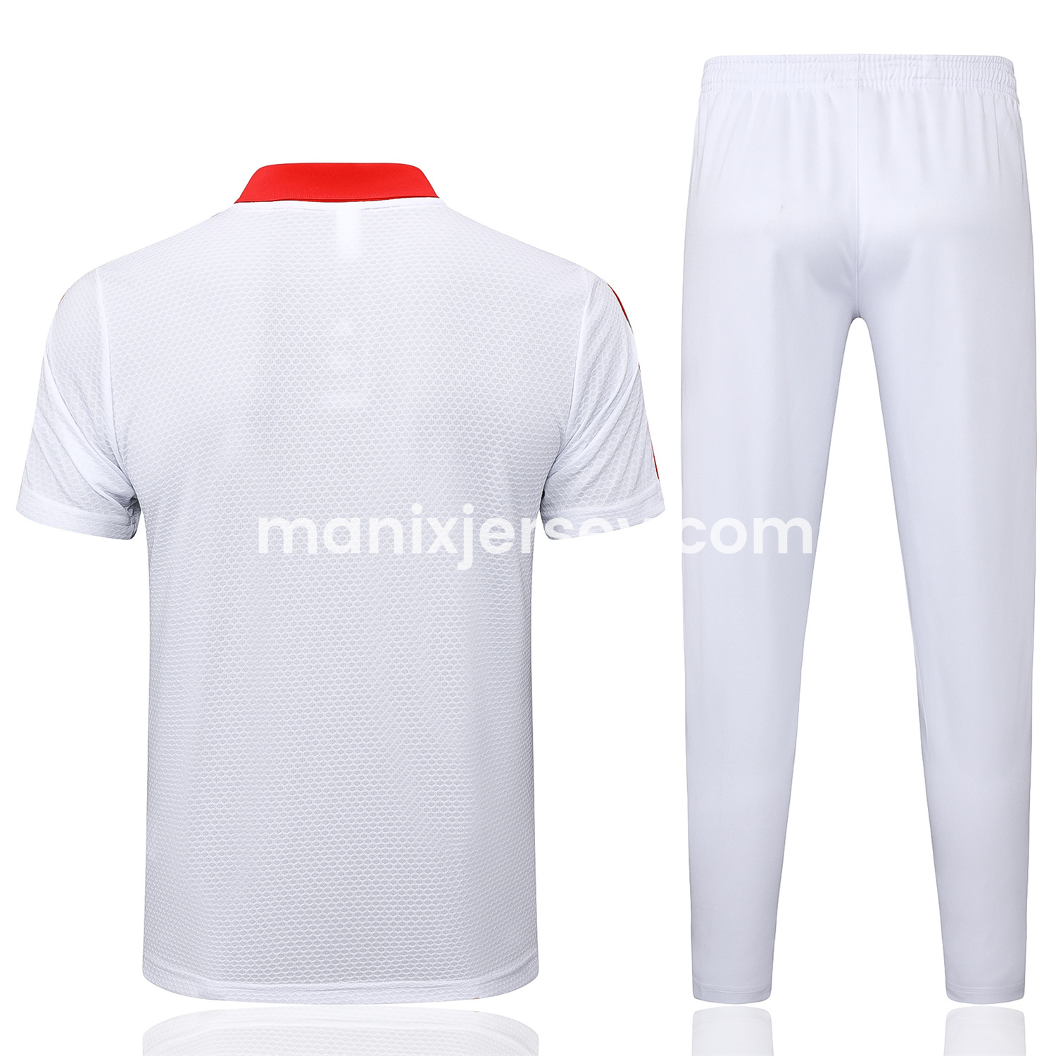 ManixJersey.com | Bayern Munich 2025 125th Anniversary POLO Short-Sleeve Training Set - White Top and Pants -Customize Name, Number and Patch | Worldwide Shipping