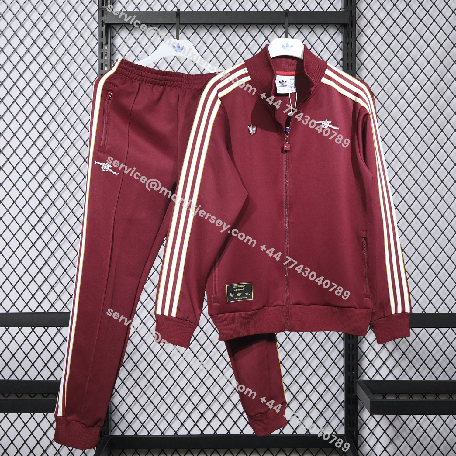 ManixJersey.com | Arsenal 25-26 Jacket Training Tracksuit - Red Throwback Jackets & Red Pants -Customize Name, Number and Patch | Worldwide Shipping