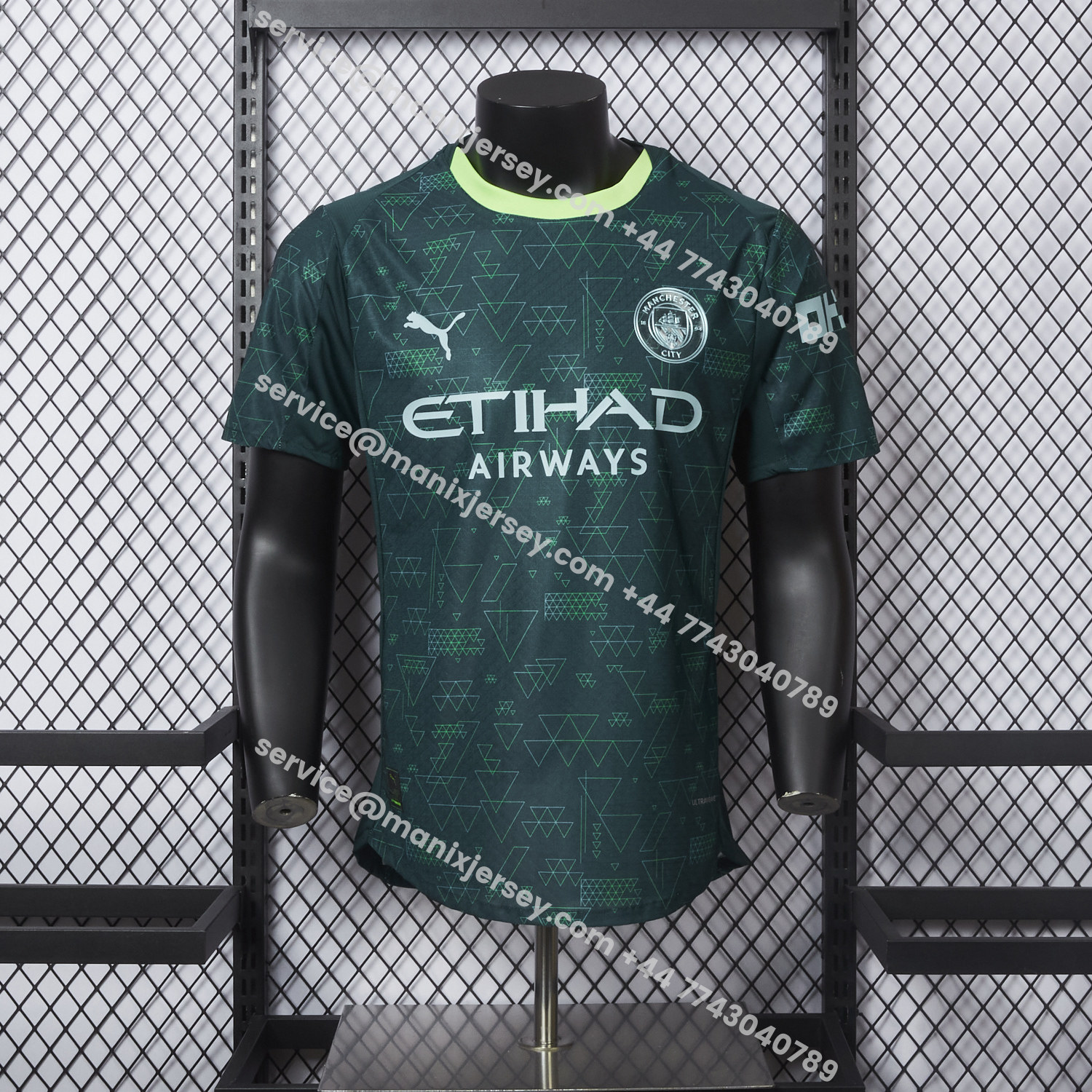 ManixJersey.com | Manchester City 25-26 Fourth Green Jersey - Player Version -Customize Name, Number and Patch | Worldwide Shipping