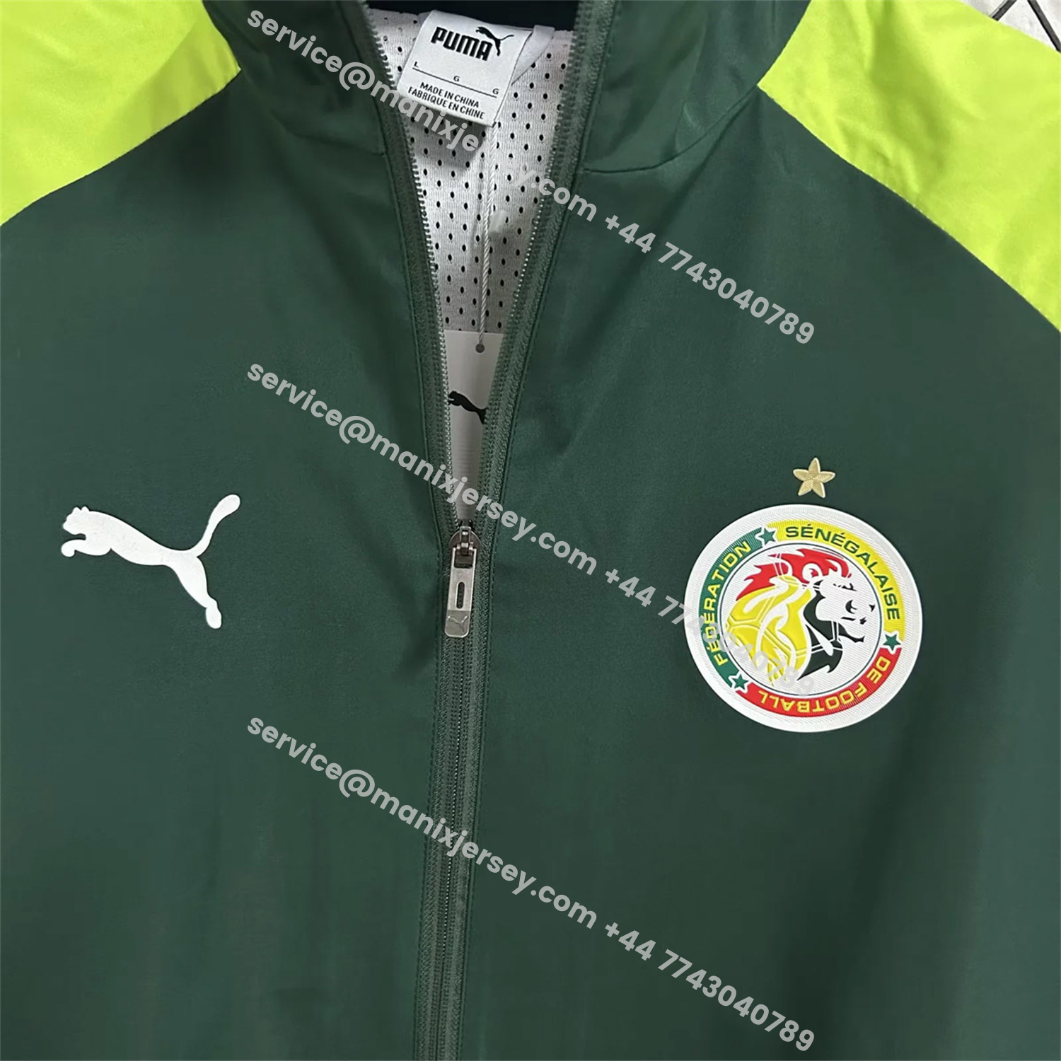 ManixJersey.com | Senegal 25-26 Windbreaker Jacket - Green -Customize Name, Number and Patch | Worldwide Shipping