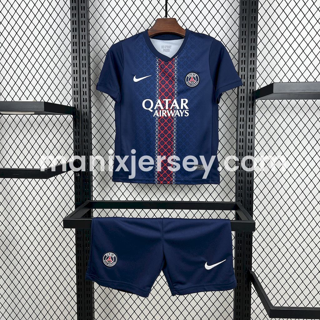ManixJersey.com | Paris Saint-Germain PSG 25-26 Home Kids Kit -Customize Name, Number and Patch | Worldwide Shipping