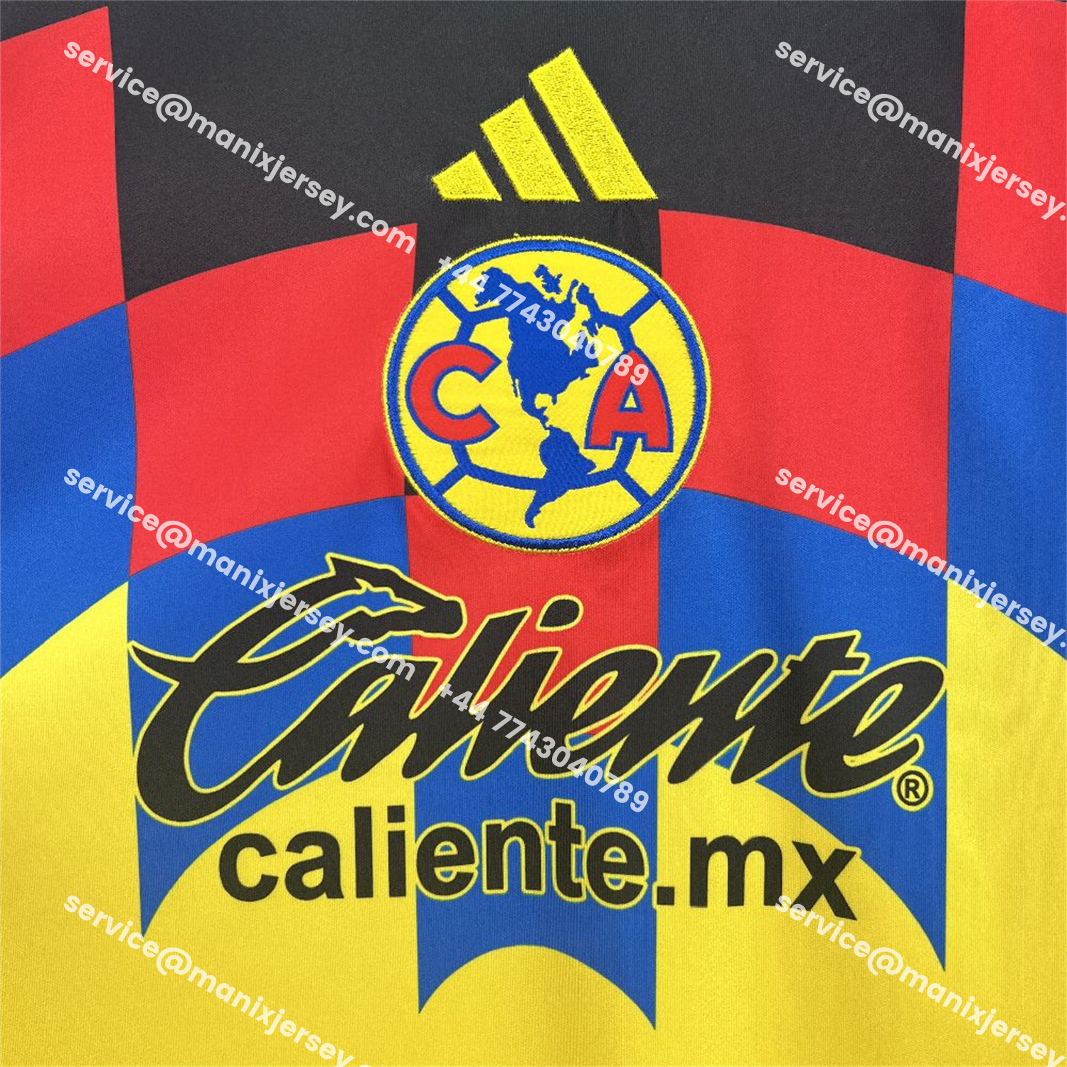 ManixJersey.com | Club América 25-26 Home Yellow Long Sleeves Jersey - Fans Version -Customize Name, Number and Patch | Worldwide Shipping