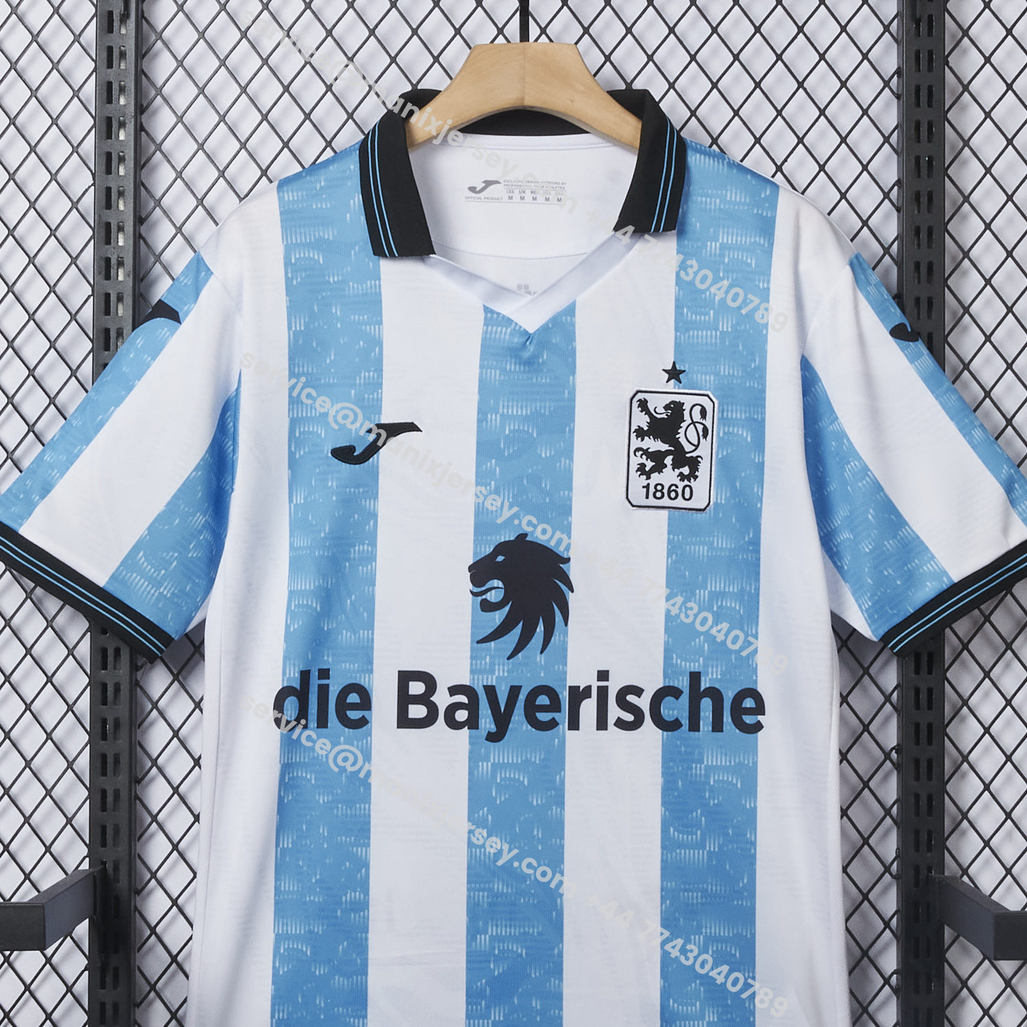 ManixJersey.com | TSV 1860 München Munich 25-26 Blue And White Stripes Home Jersey - Fans Version -Customize Name, Number and Patch | Worldwide Shipping