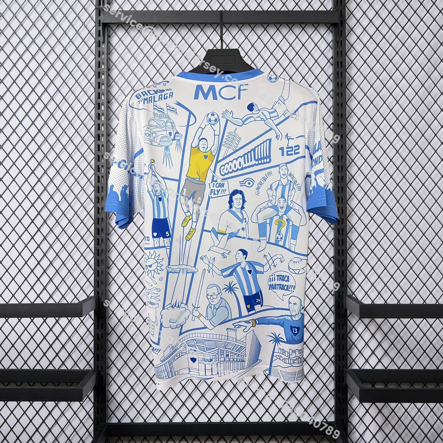 ManixJersey.com | Malaga 25-26 Blue Graffiti Special Edition Jersey - Fans Version -Customize Name, Number and Patch | Worldwide Shipping