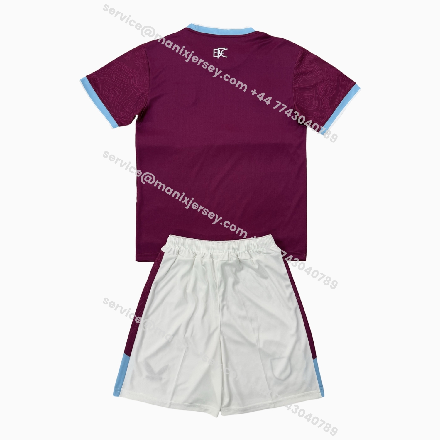 ManixJersey.com | Burnley 25-26 Home Men's Adult Jersey Set - Fans Version -Customize Name, Number and Patch | Worldwide Shipping