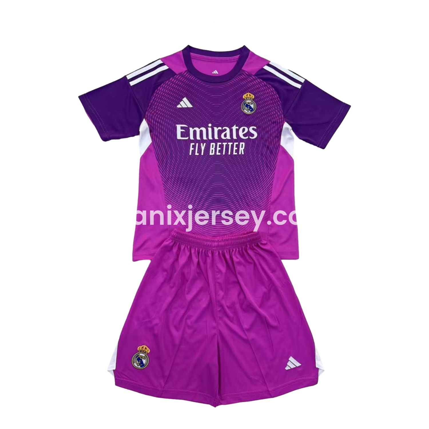 ManixJersey.com | Real Madrid 25-26 Purple Goalkeeper Kids Kit -Customize Name, Number and Patch | Worldwide Shipping