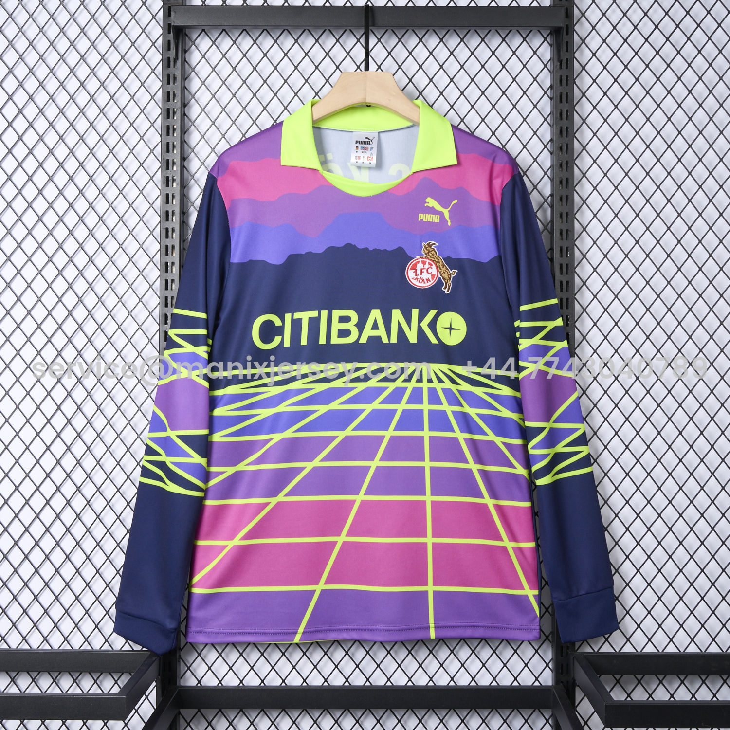 ManixJersey.com | Retro K-O-L-N 1991-92 Goalkeeper Long Sleeve Jersey -Customize Name, Number and Patch | Worldwide Shipping