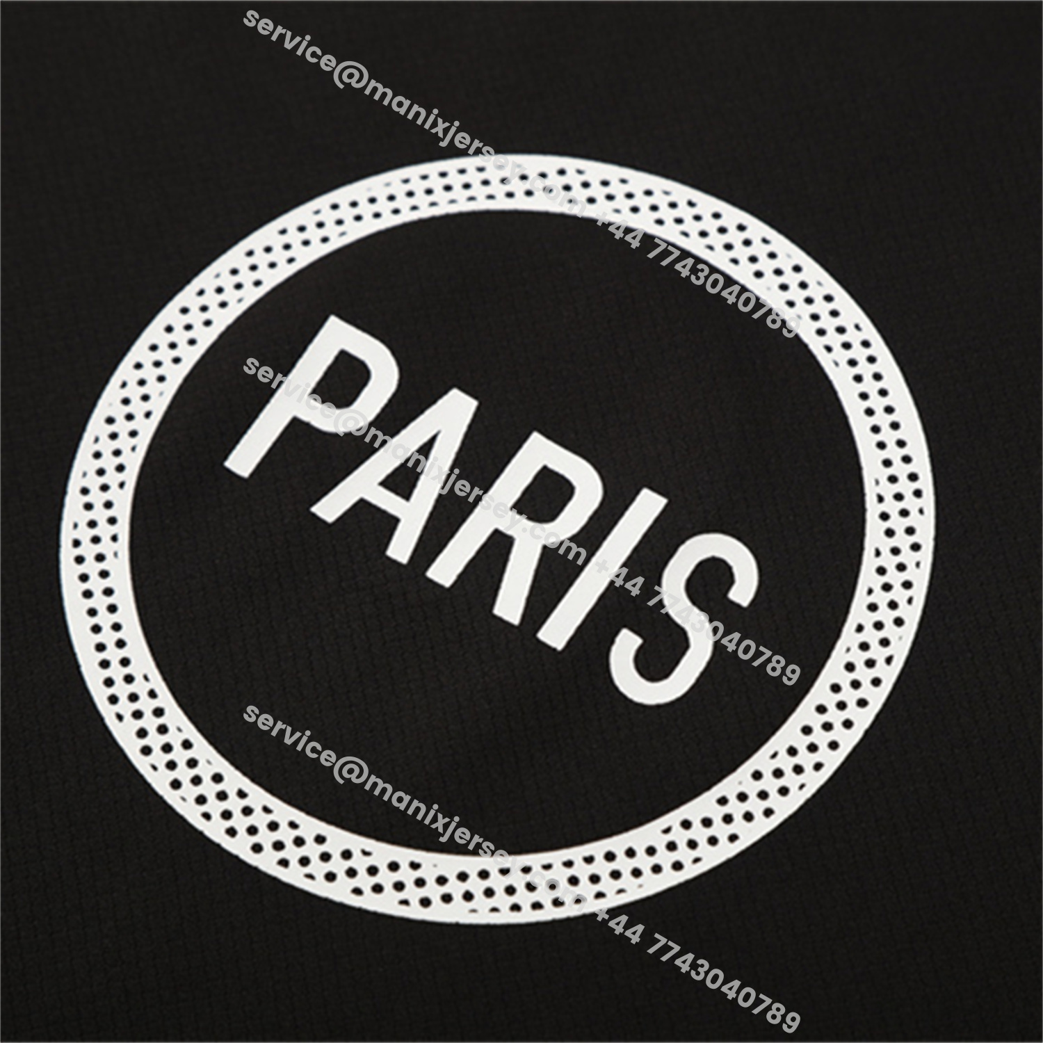 ManixJersey.com | Paris Saint-Germain PSG 25-26 Kids Short-Sleeve Training Set - White Edge Black Top & Black Shorts -Customize Name, Number and Patch | Worldwide Shipping