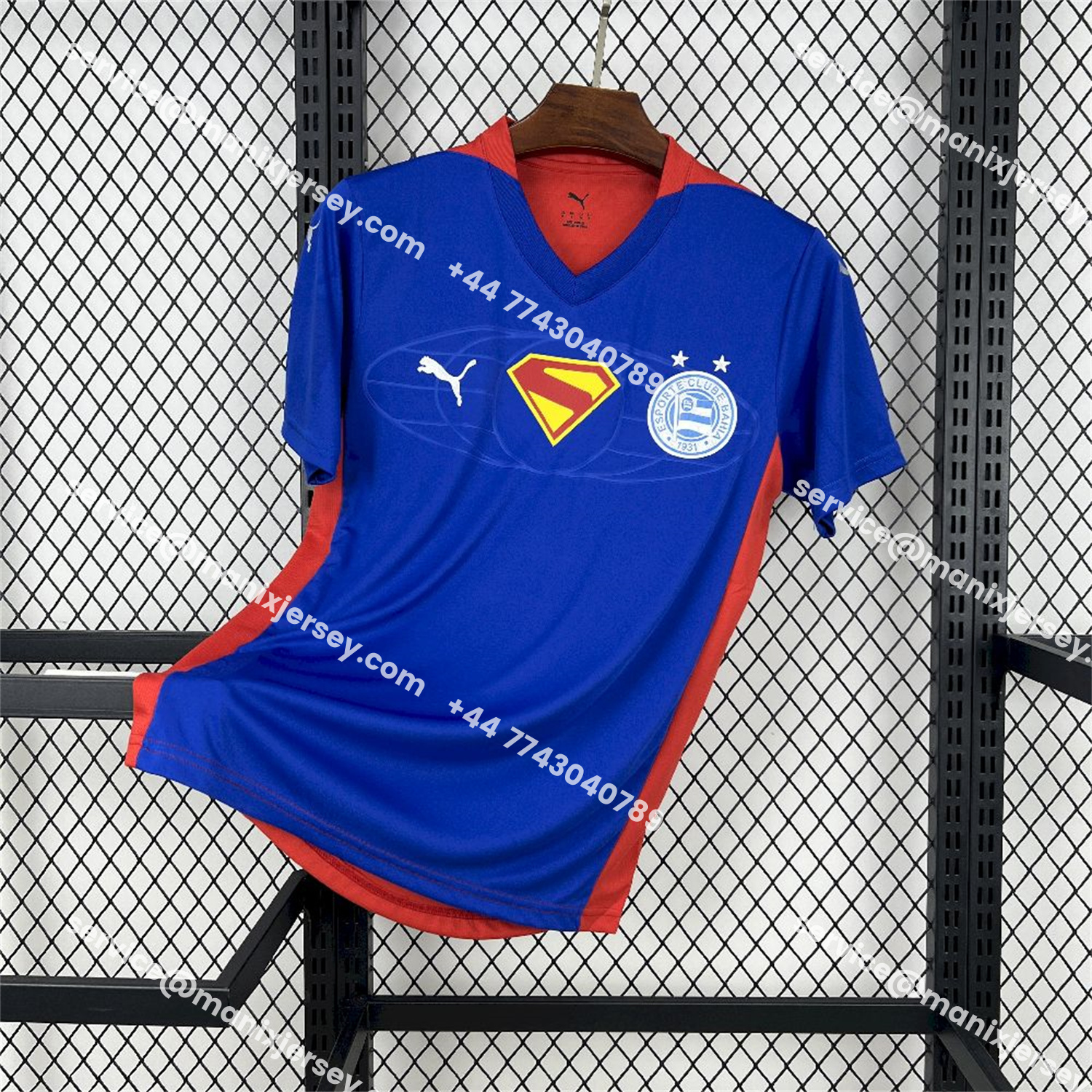 ManixJersey.com | Bahia 25-26 Super-Man Blue Jersey - Fans Version -Customize Name, Number and Patch | Worldwide Shipping