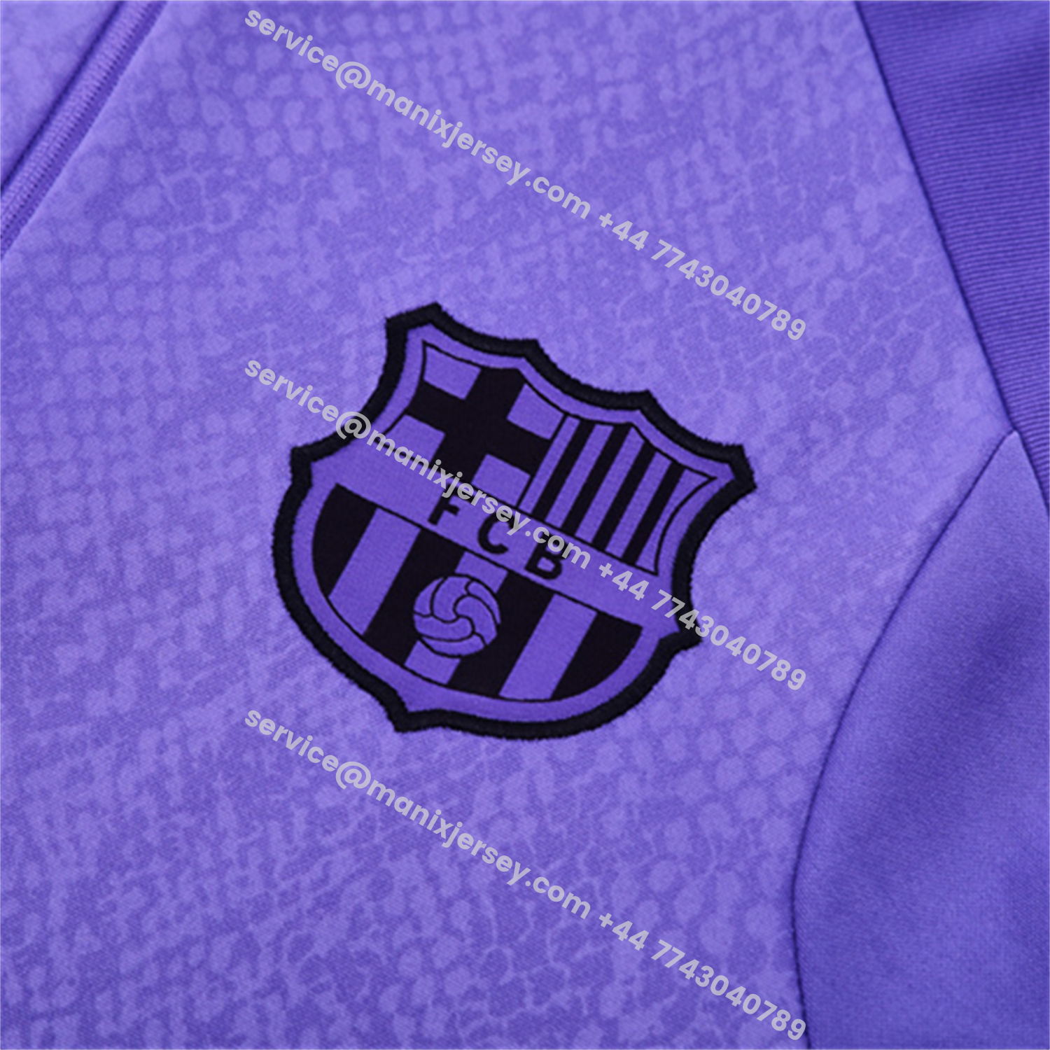 ManixJersey.com | Barcelona 25-26 X KB Long Sleeve Training Set - Purple Top & Black Pants -Customize Name, Number and Patch | Worldwide Shipping