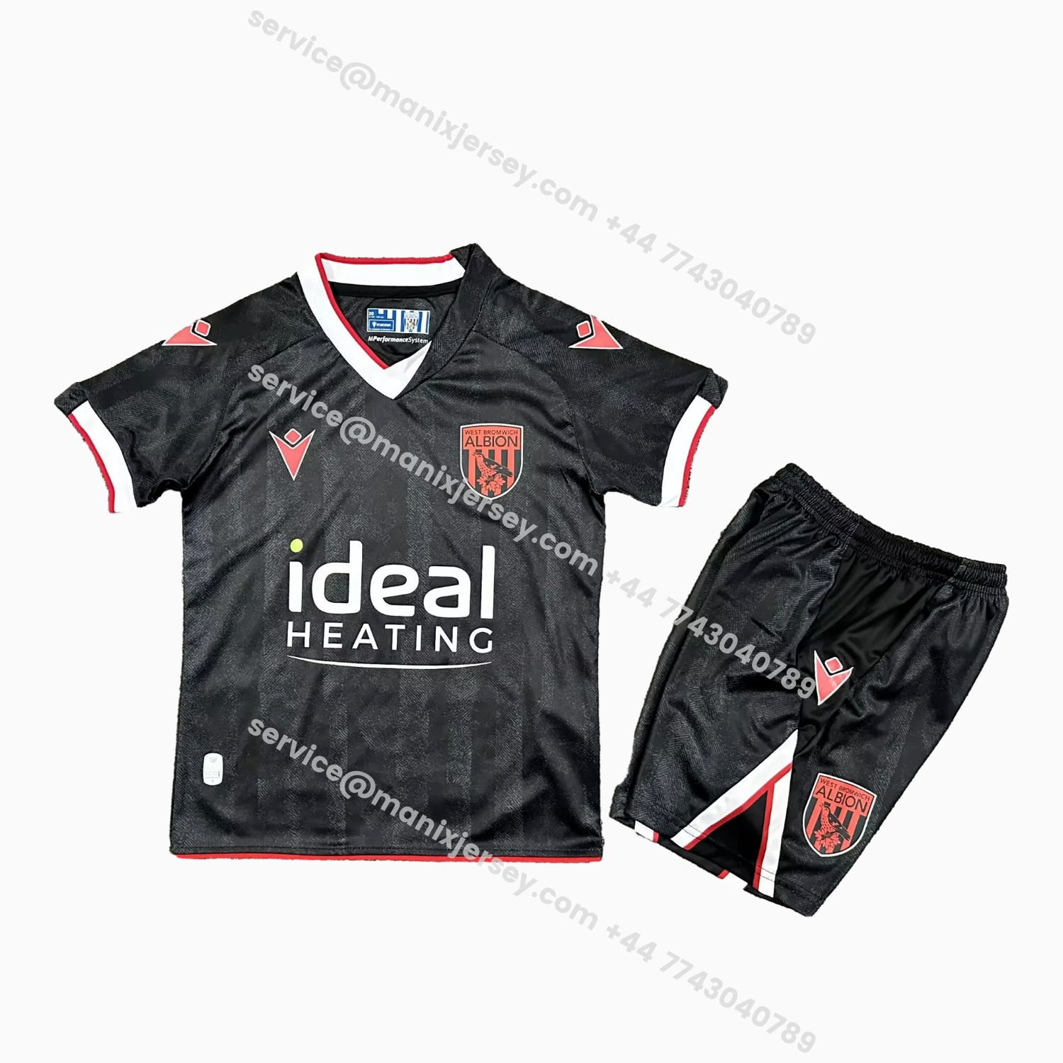 ManixJersey.com | West Bromwich Albion 25-26 Third Black Kids Kit -Customize Name, Number and Patch | Worldwide Shipping
