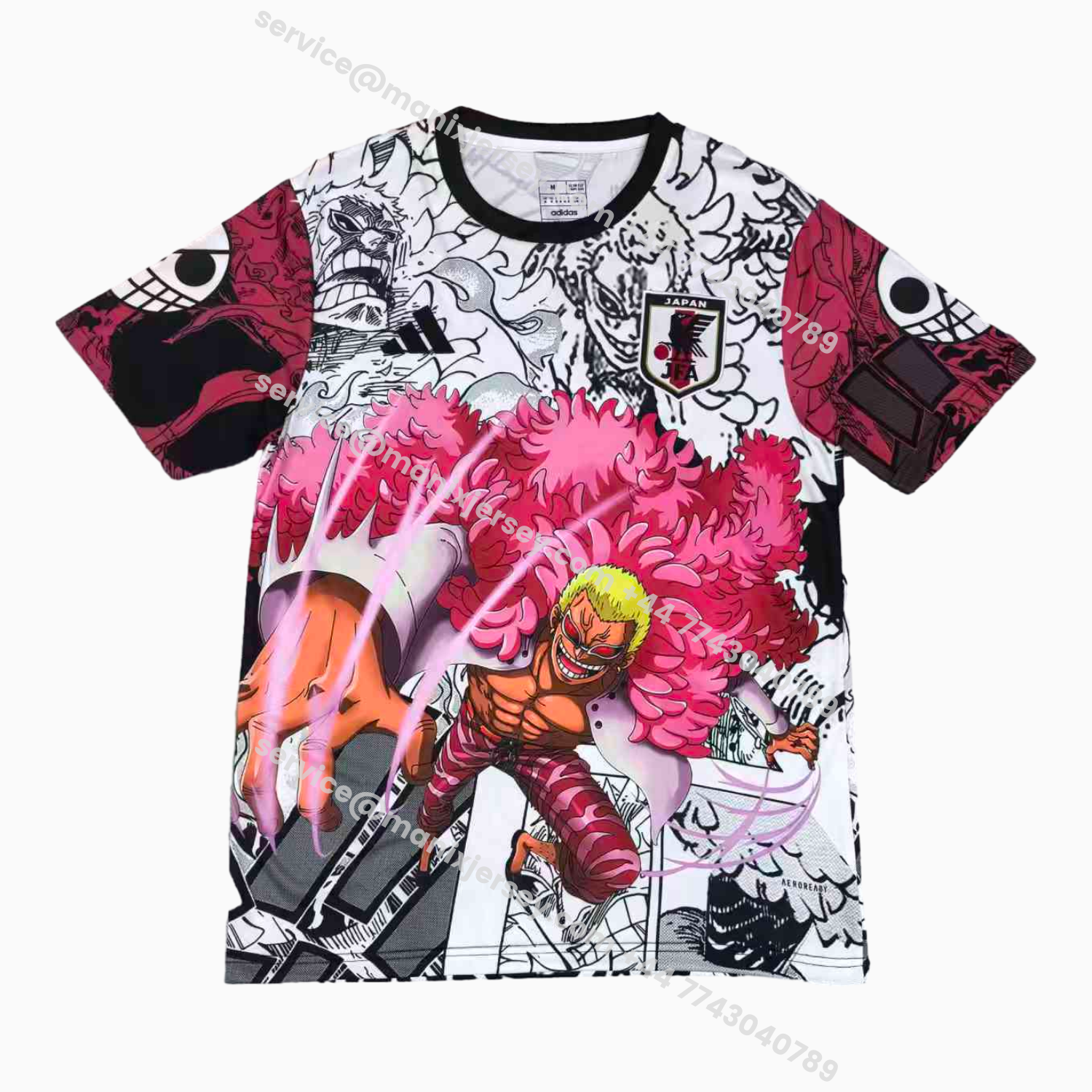ManixJersey.com | Japan 25-26 Pink Doflamingo White Special Jersey - Fans Version -Customize Name, Number and Patch | Worldwide Shipping