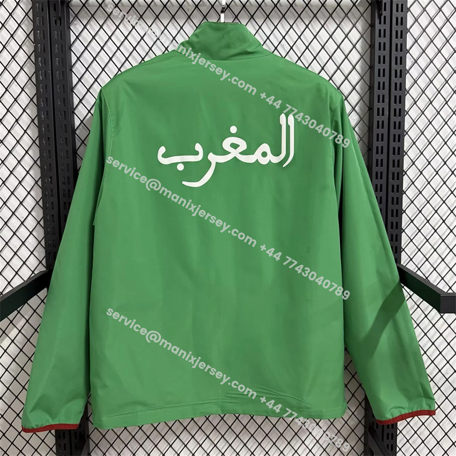 ManixJersey.com | Morocco 2026 Pre-Match Double Sided Reversible Windbreaker - Red -Customize Name, Number and Patch | Worldwide Shipping
