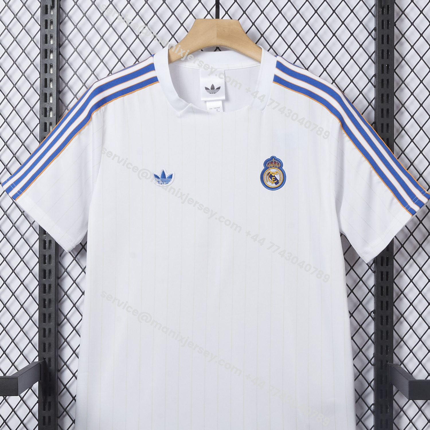 ManixJersey.com | Real Madrid 25-26 Trefoil White Travel Jersey - Player Version -Customize Name, Number and Patch | Worldwide Shipping