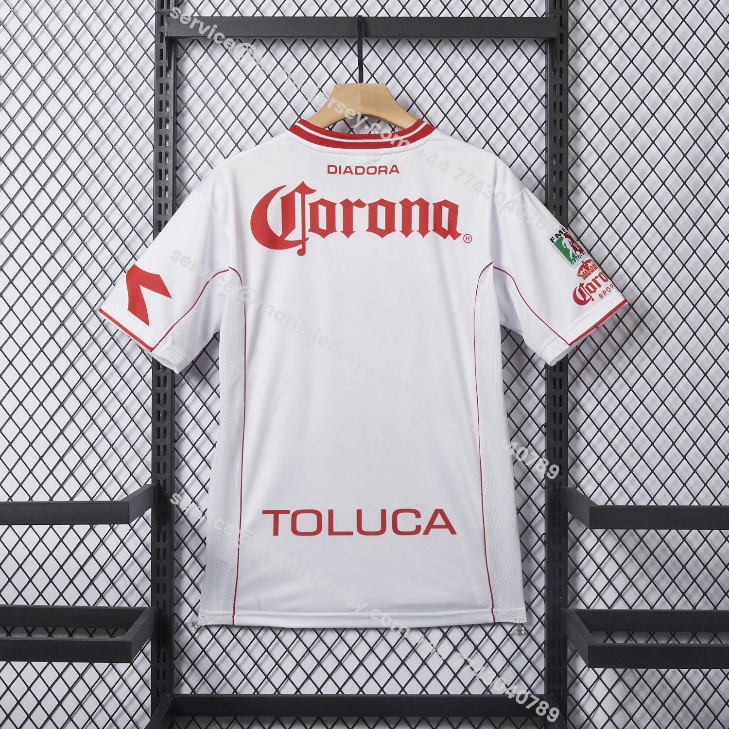 ManixJersey.com | Retro Toluca 1998-99 Away White Jersey -Customize Name, Number and Patch | Worldwide Shipping