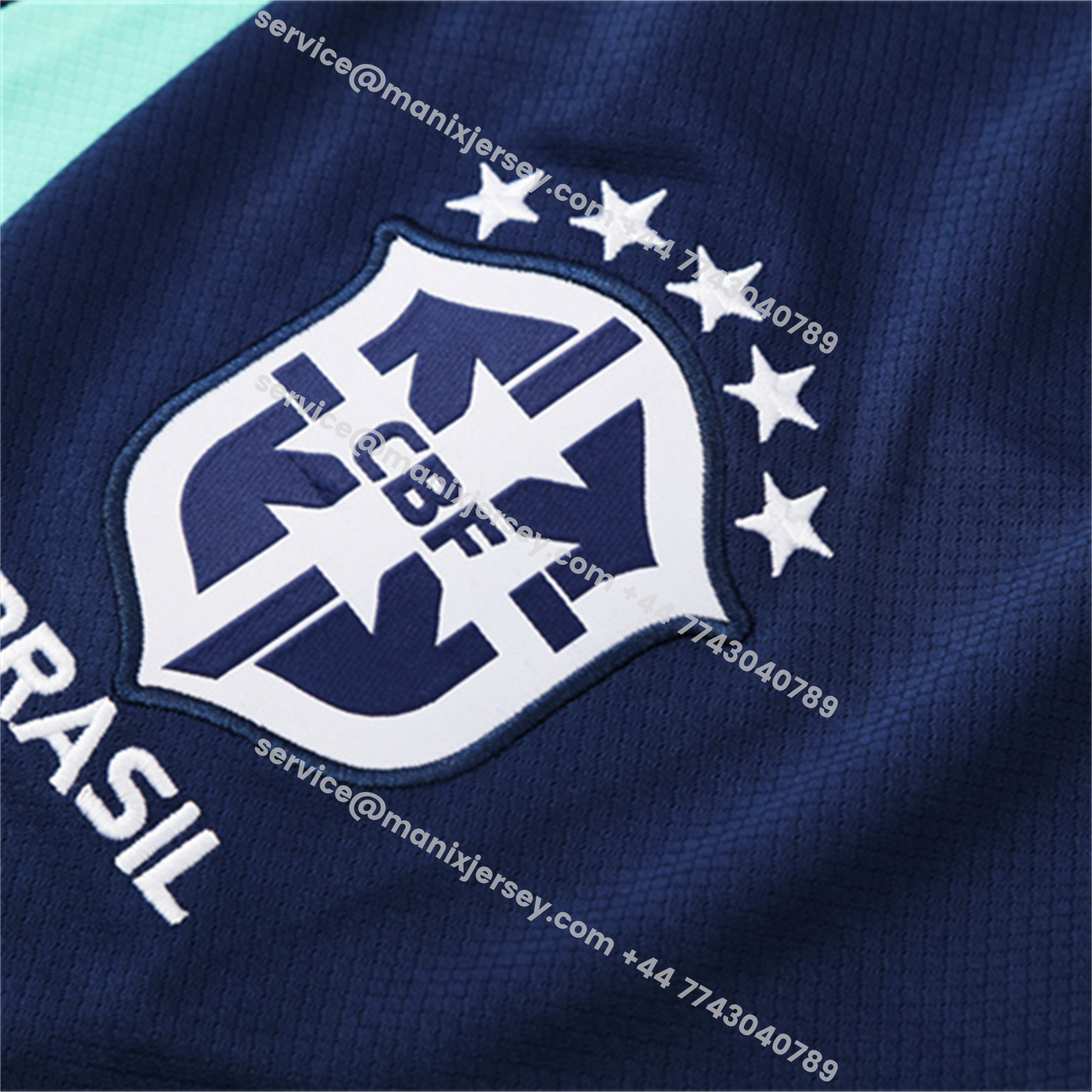 ManixJersey.com | Brazil 25-26 Kids Short-Sleeve Training Set - Blue Green Camouflage Top & Blue Shorts -Customize Name, Number and Patch | Worldwide Shipping