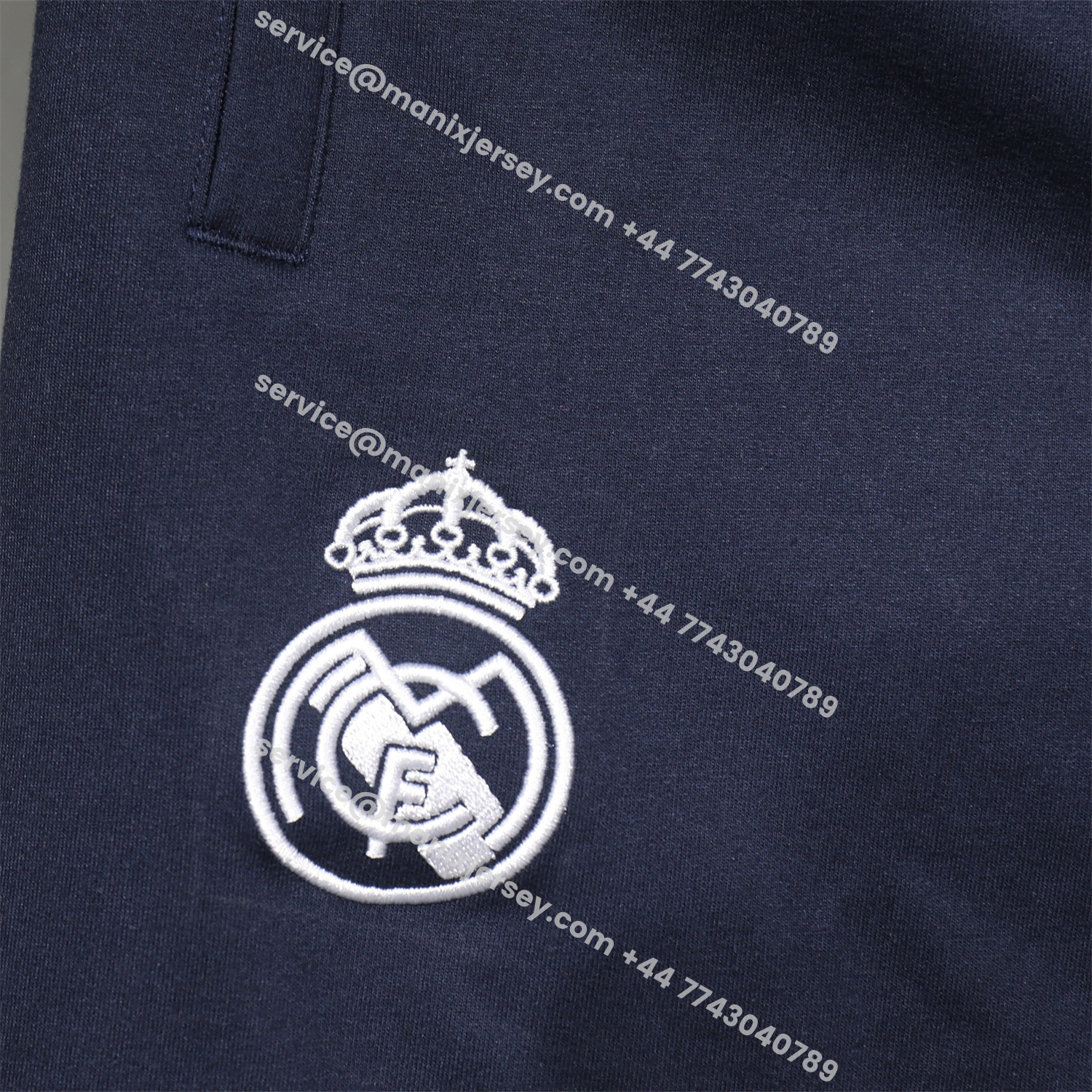 ManixJersey.com | Real Madrid 25-26 Pure Color Training Hoodie Set - Deep Blue Hoodie and Deep Blue Pants -Customize Name, Number and Patch | Worldwide Shipping