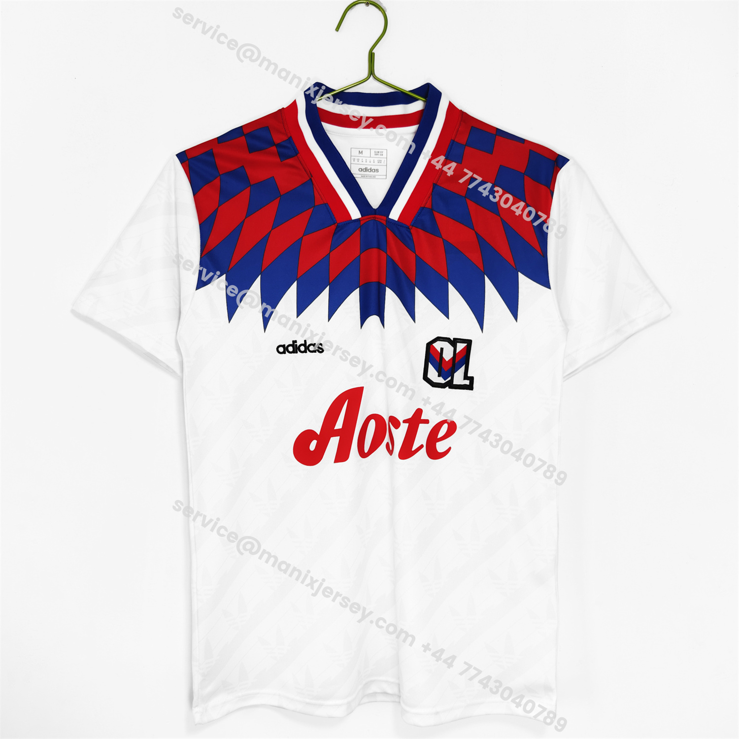 ManixJersey.com | Retro Lyon 1995-96 Home Jersey -Customize Name, Number and Patch | Worldwide Shipping