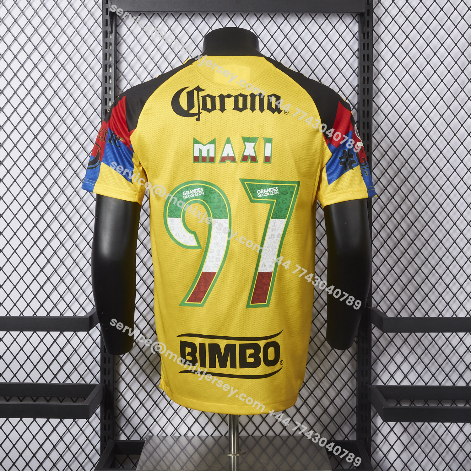 ManixJersey.com | 【Three-color Font】Club América 25-26 Home Yellow Jersey - Player Version -Customize Name, Number and Patch | Worldwide Shipping