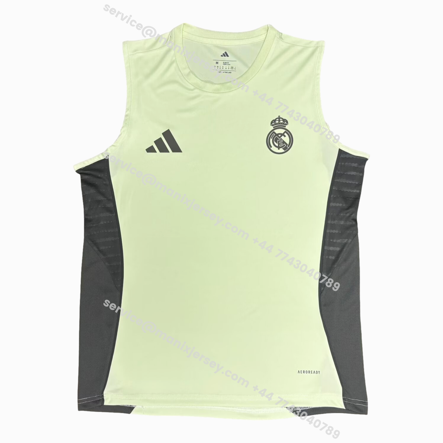ManixJersey.com | Real Madrid 25-26 Light Green Training Vest - Fans Version -Customize Name, Number and Patch | Worldwide Shipping