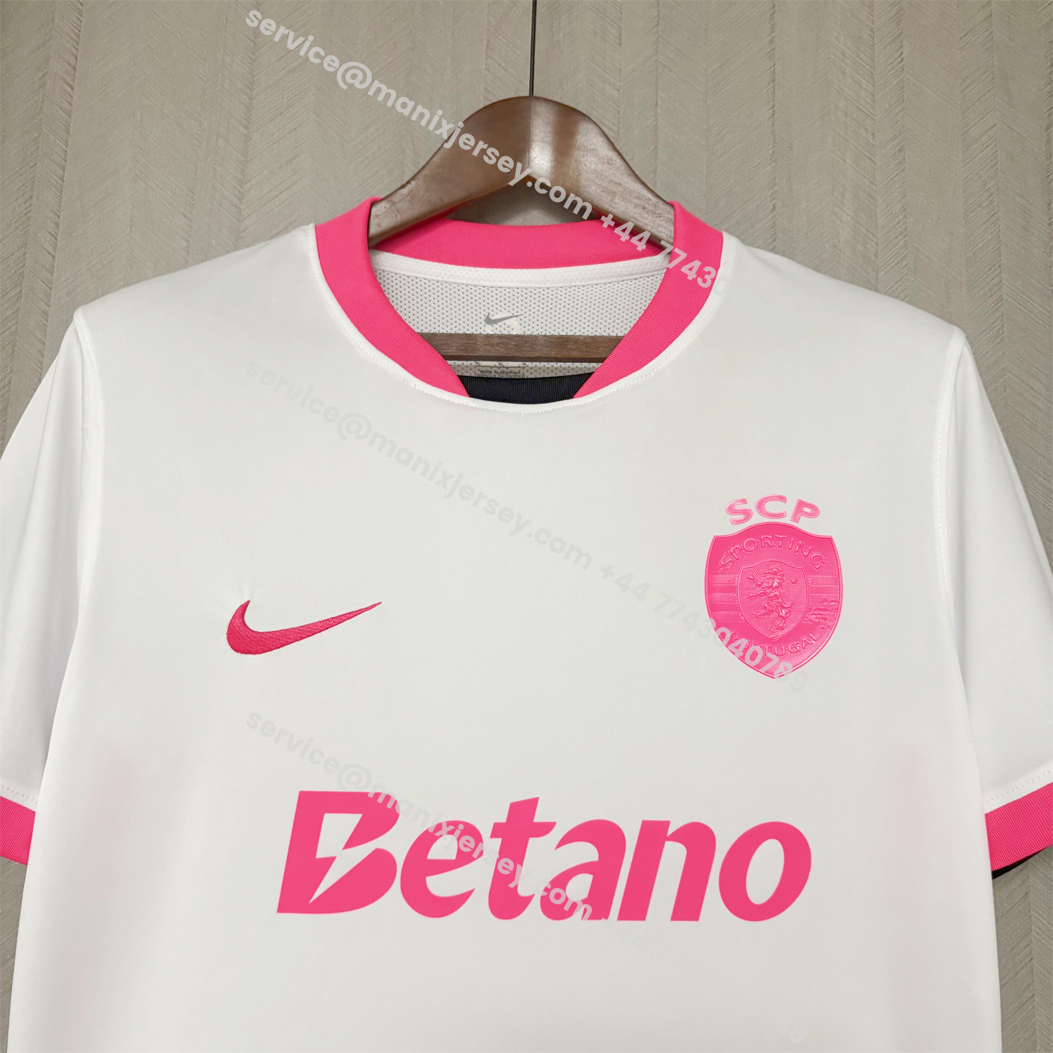 ManixJersey.com | Sporting CP 25-26 Pink And White Special Jersey - Fans Version -Customize Name, Number and Patch | Worldwide Shipping