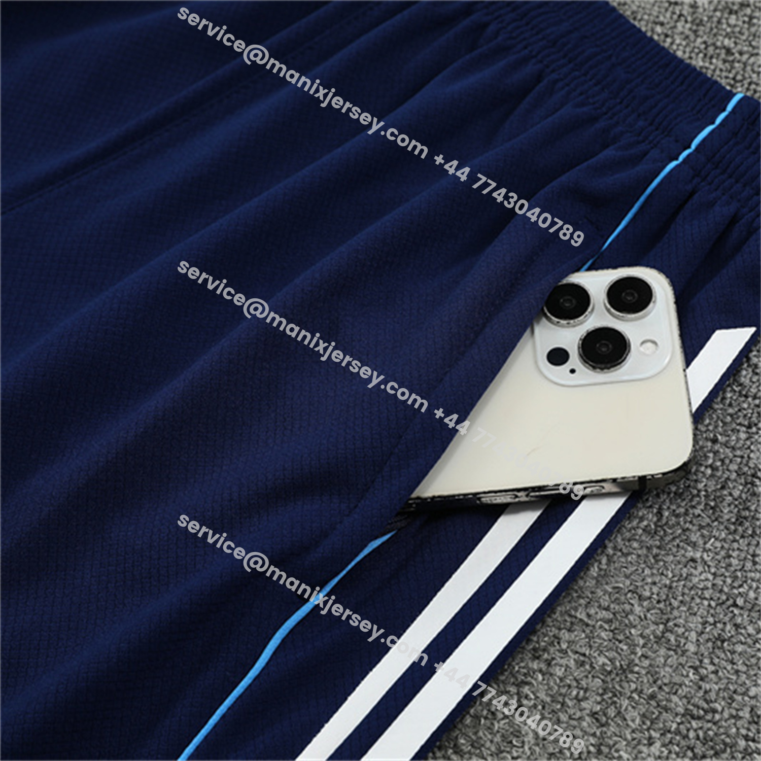 ManixJersey.com | Real Madrid 25-26 Kids Short-Sleeve Training Set - Royal Blue Top & Royal Blue Shorts -Customize Name, Number and Patch | Worldwide Shipping