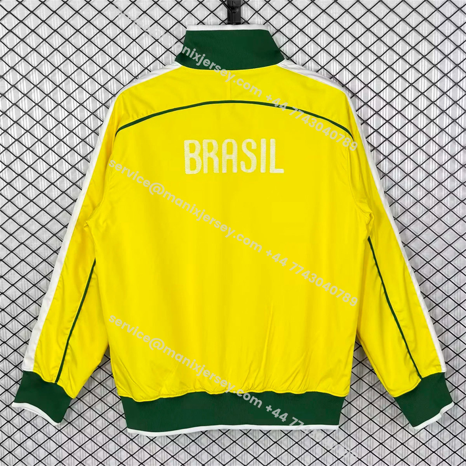ManixJersey.com | Retro Brazil 2010 Home Yellow Windbreaker -Customize Name, Number and Patch | Worldwide Shipping