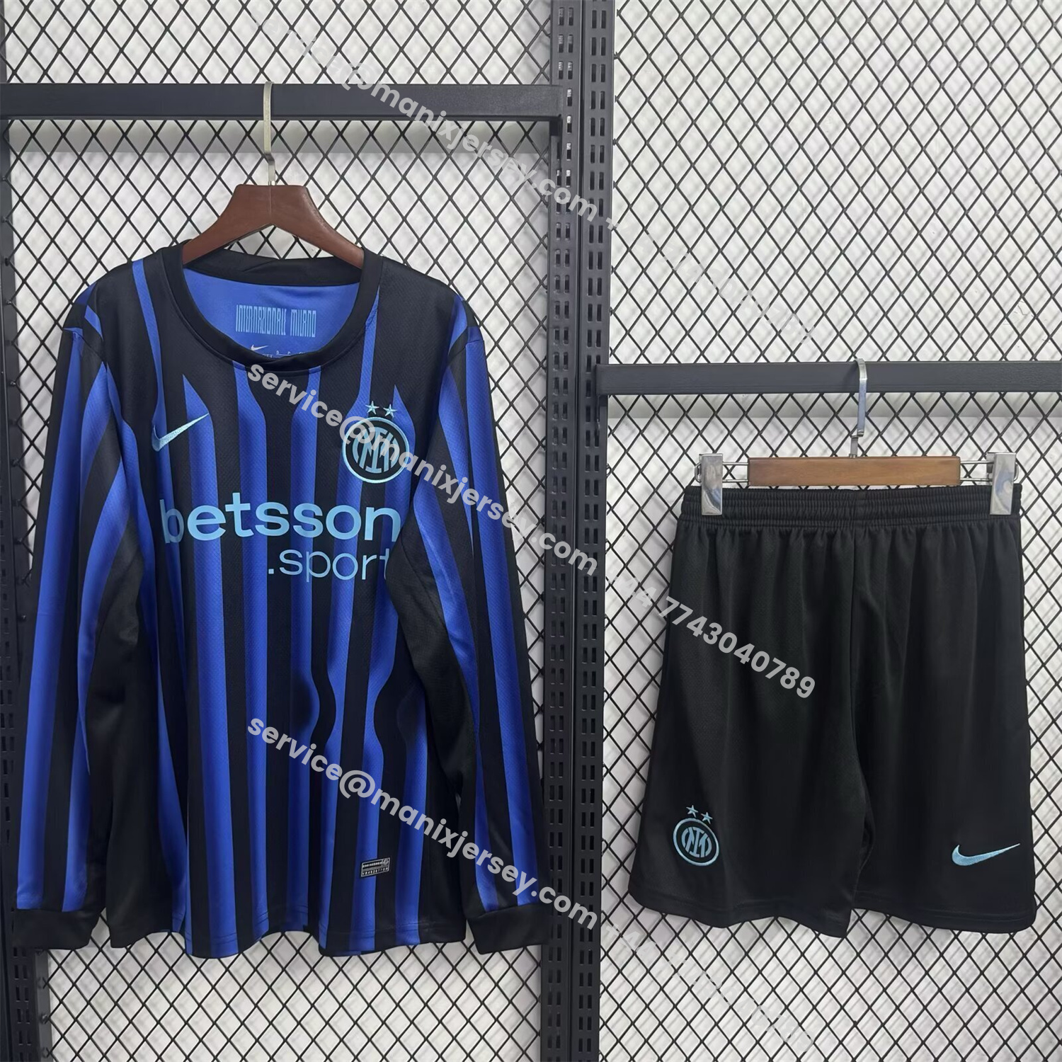 ManixJersey.com | Inter Milan 25-26 Home Long Sleeves Kids Kit -Customize Name, Number and Patch | Worldwide Shipping