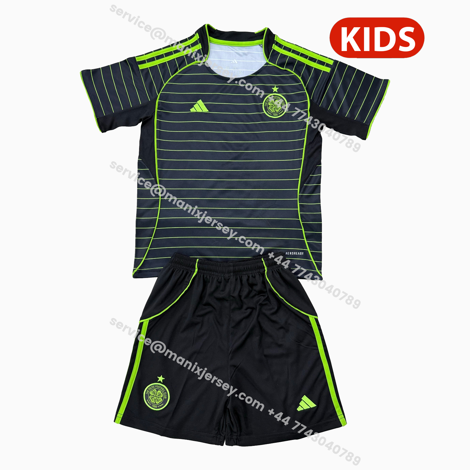 ManixJersey.com | Celtic 25-26 Away Kids Kit -Customize Name, Number and Patch | Worldwide Shipping