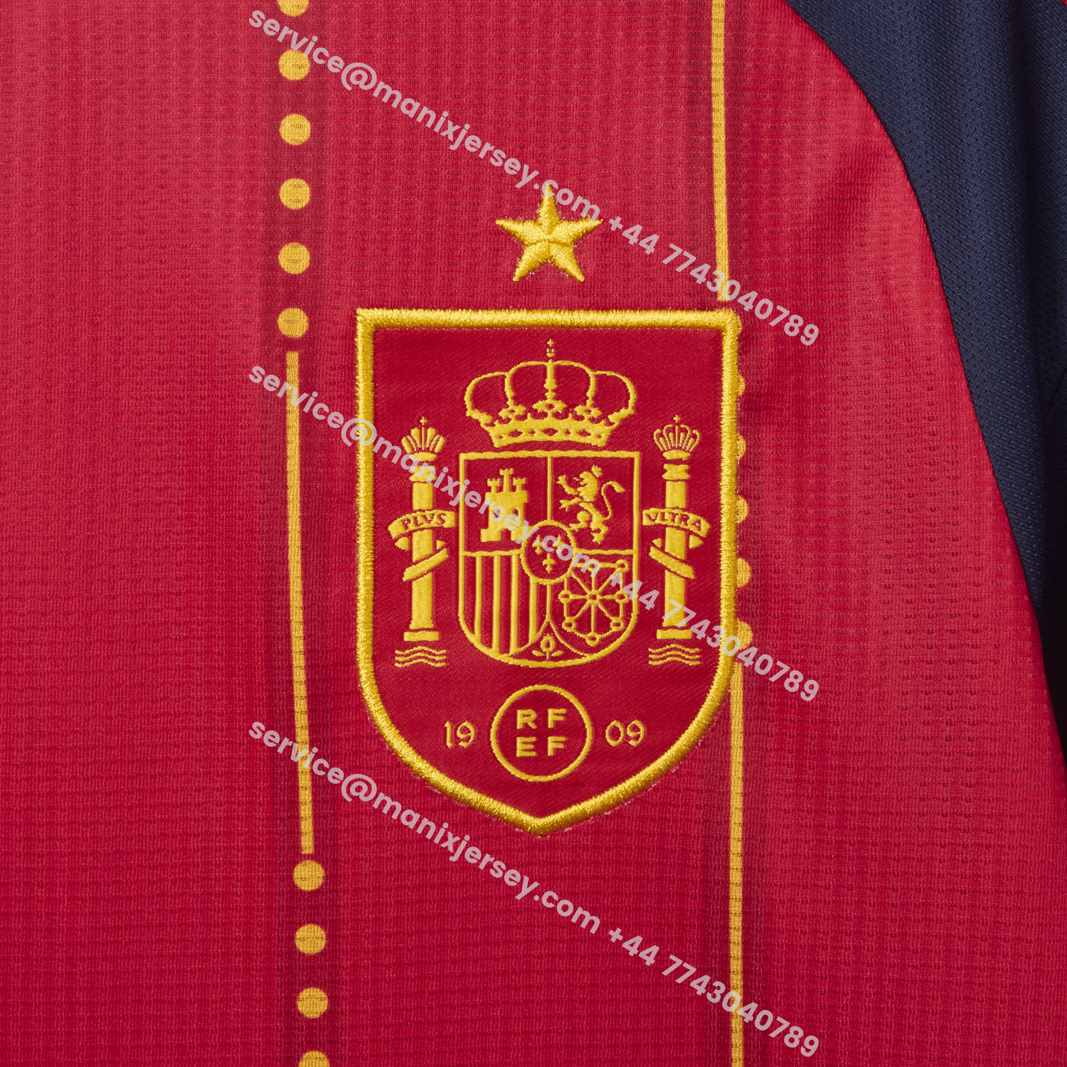 ManixJersey.com | Spain 2026 Home Red Jersey (Leaked Version) - Fans Version -Customize Name, Number and Patch | Worldwide Shipping