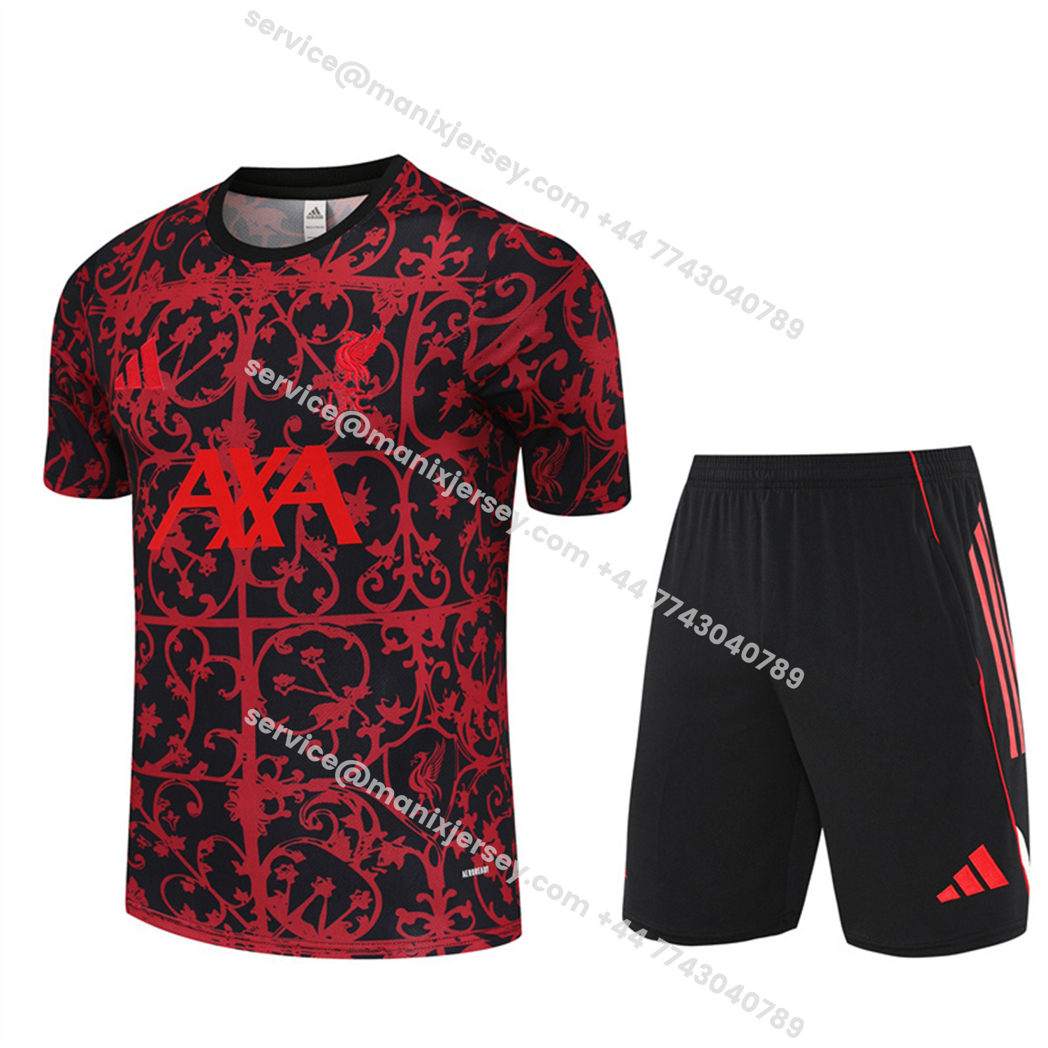 ManixJersey.com | Liver.pool 25-26 Short-Sleeve Training Set - Red Camouflage Top & Black Shorts -Customize Name, Number and Patch | Worldwide Shipping
