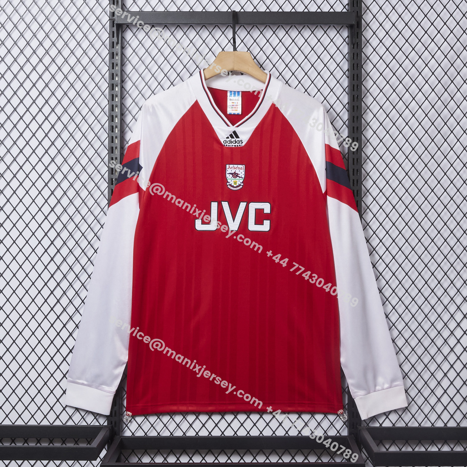 ManixJersey.com | Retro Arsenal 92-94 Home Long Sleeves Jersey -Customize Name, Number and Patch | Worldwide Shipping